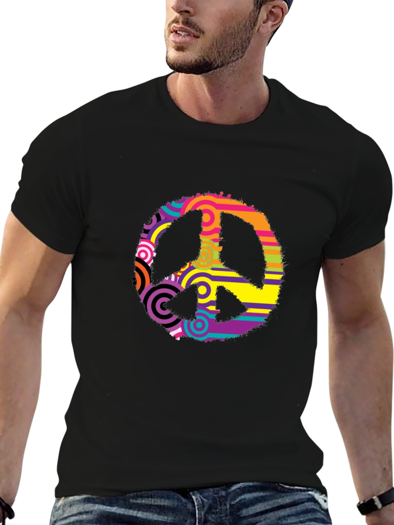 Peace Sign Graphic Tee - Retro Vibe