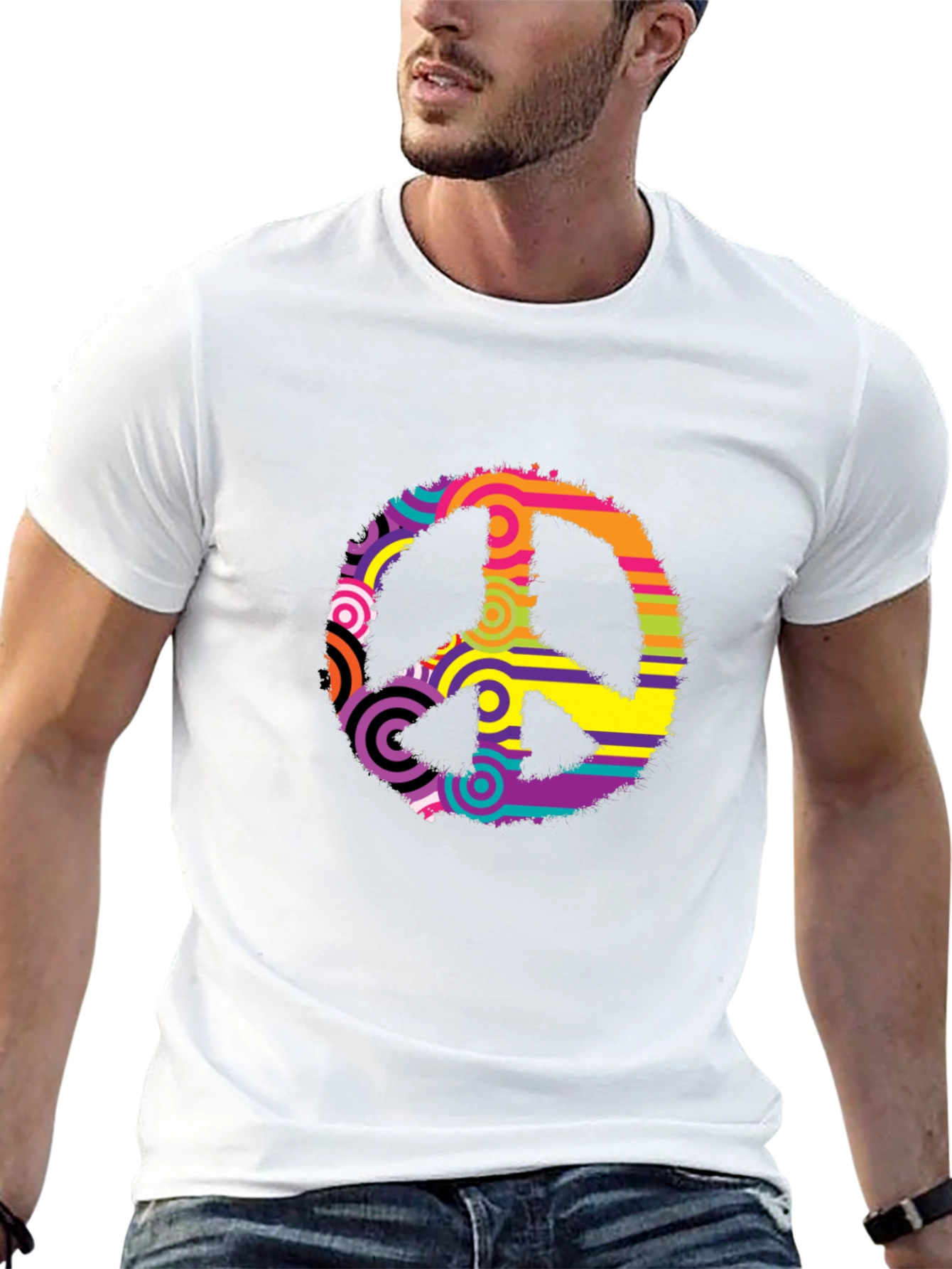 Peace Sign Graphic Tee - Retro Vibe