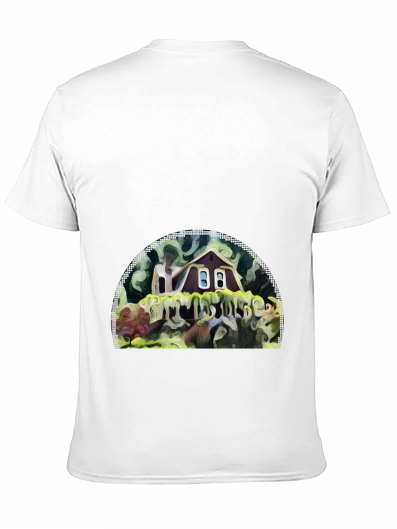 Whimsical House Graphic Tee - Artistic Print Comfort