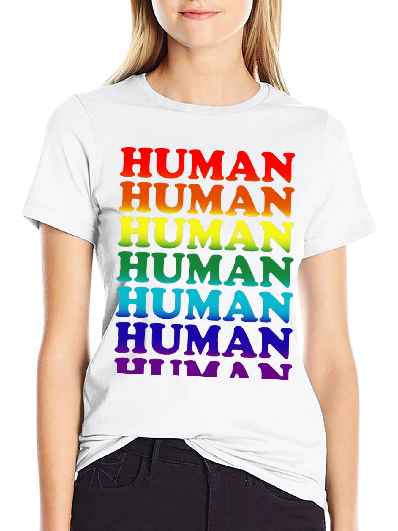Rainbow Pride Human T-Shirt