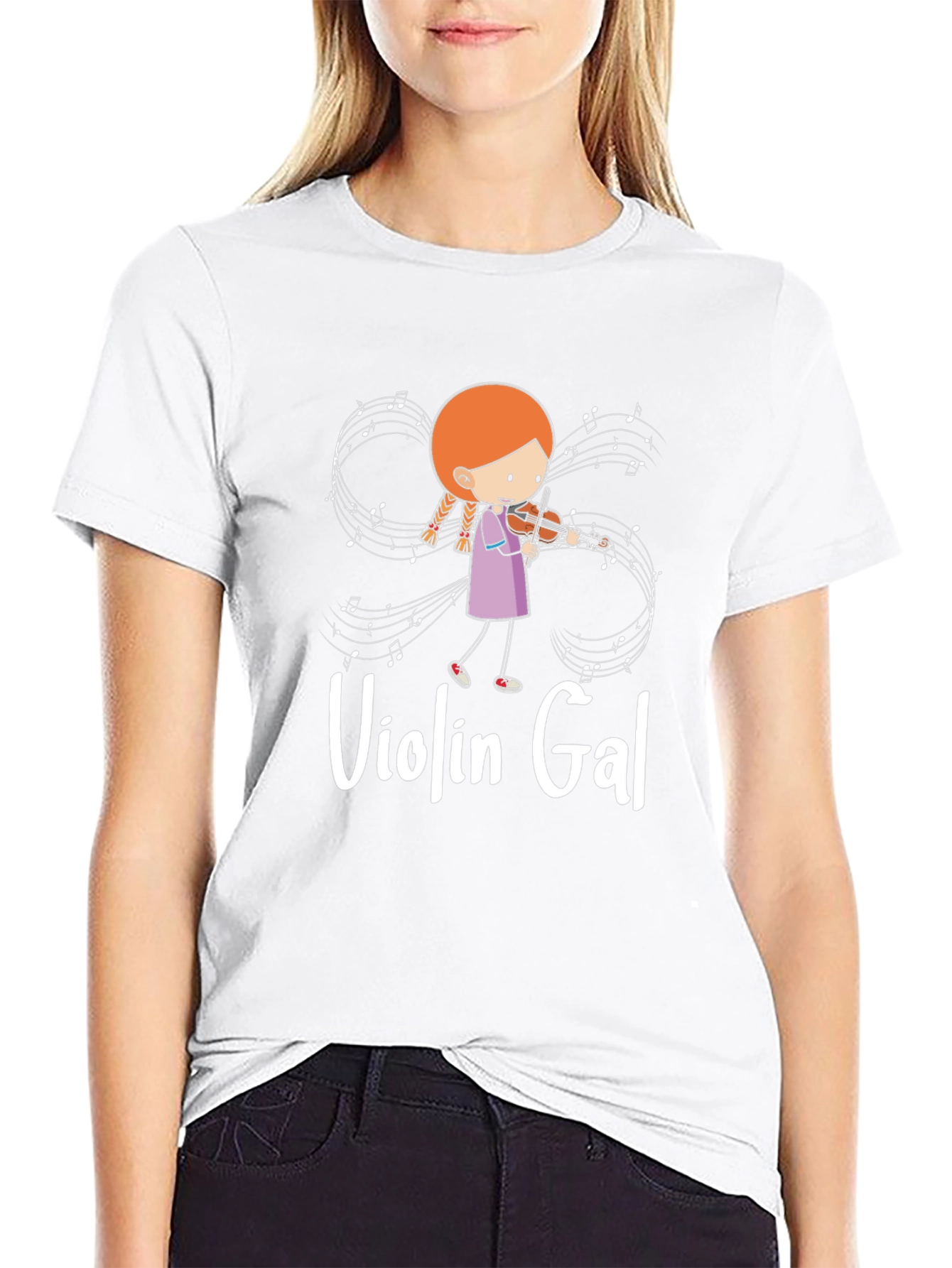 Violin Gal Black T-Shirt
