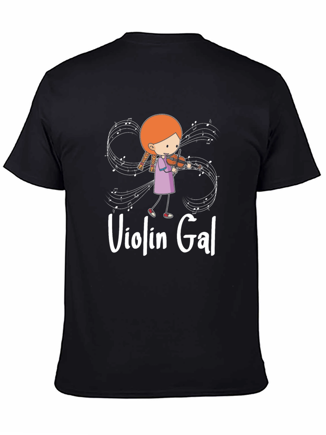 Violin Gal Black T-Shirt
