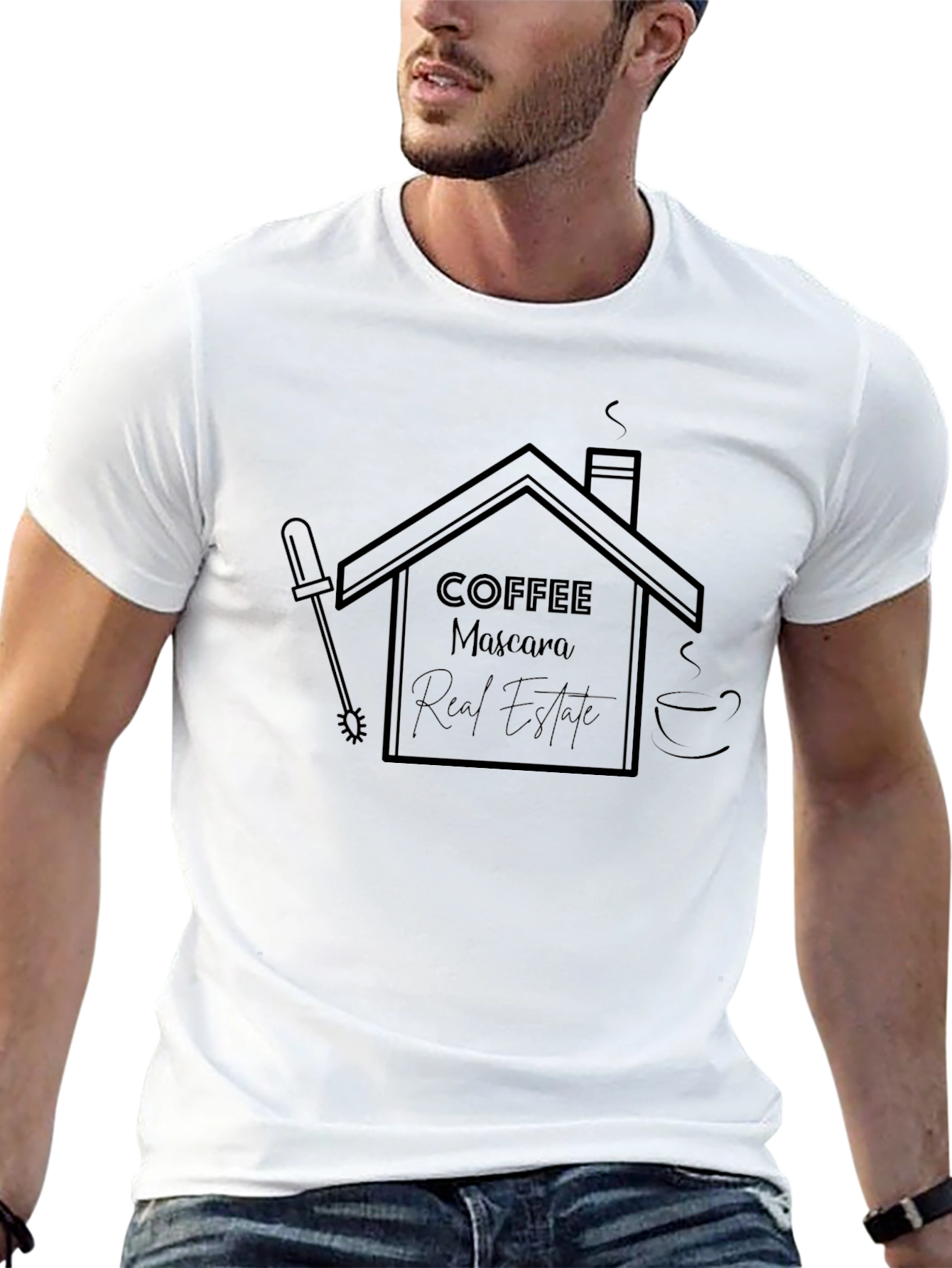 Coffee Mascara Real Estate Graphic T-Shirt