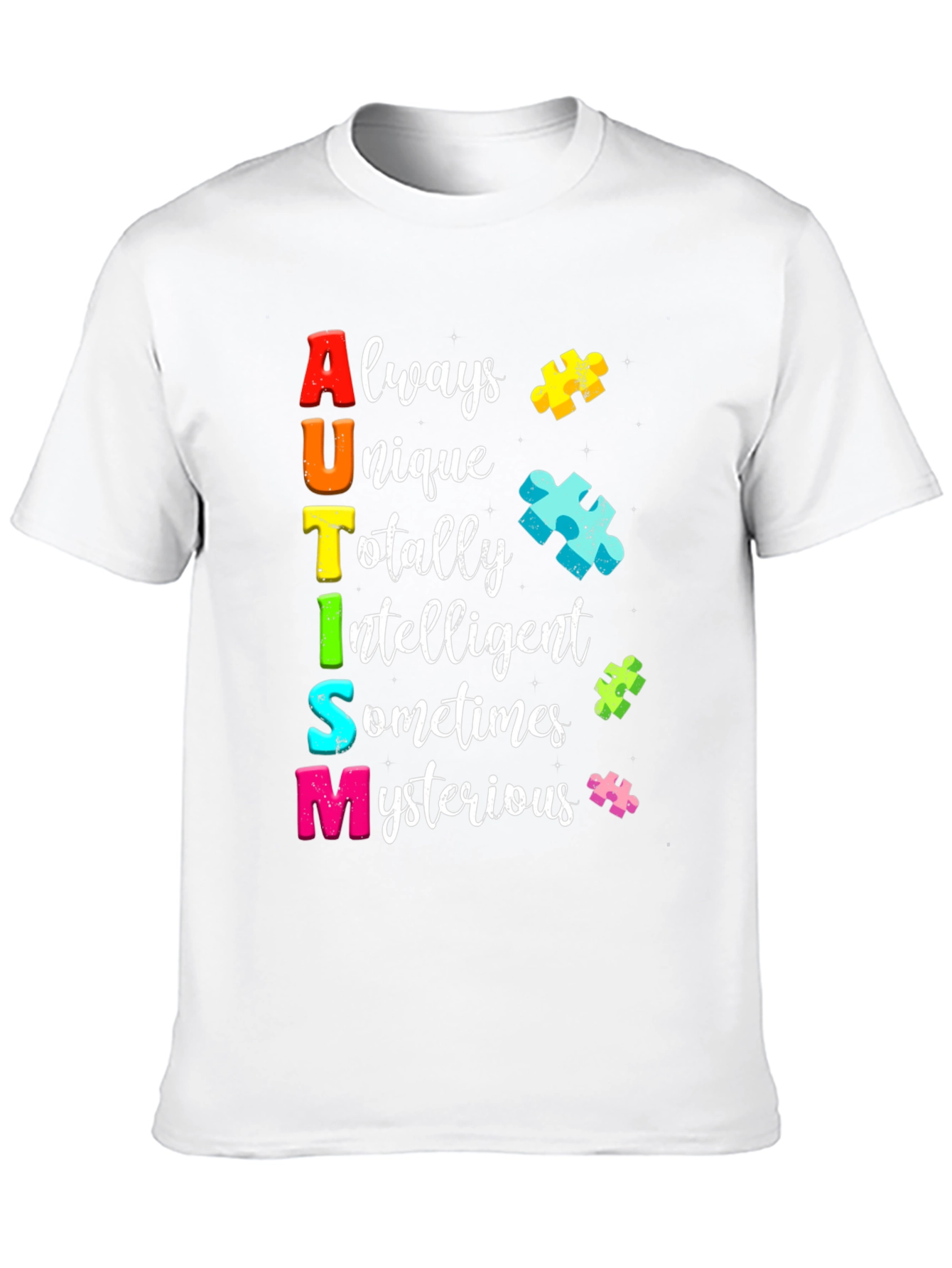 Autism Awareness T-Shirt Unique Intelligent Mysterious