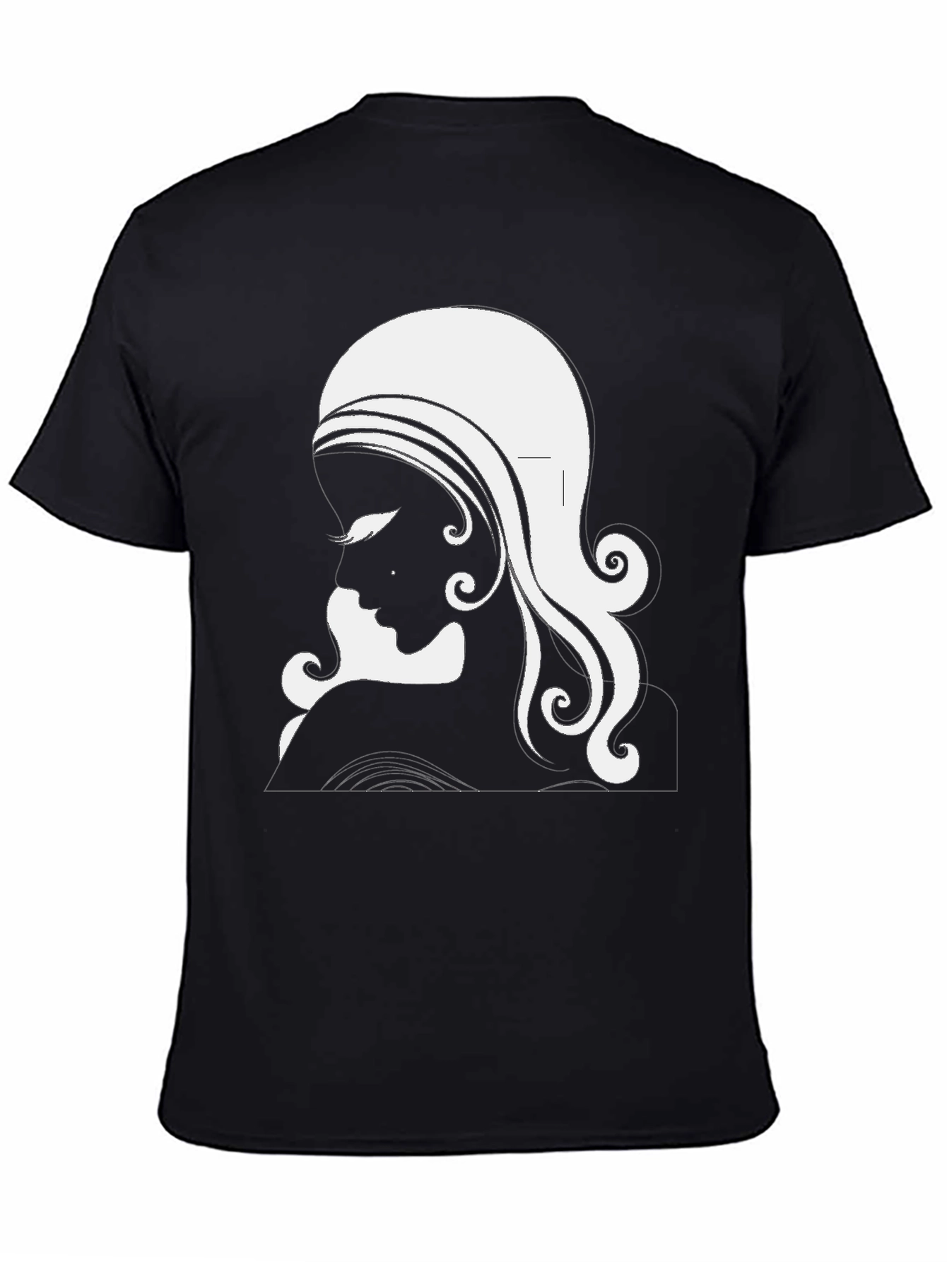 Elegant Woman Silhouette Black Tee