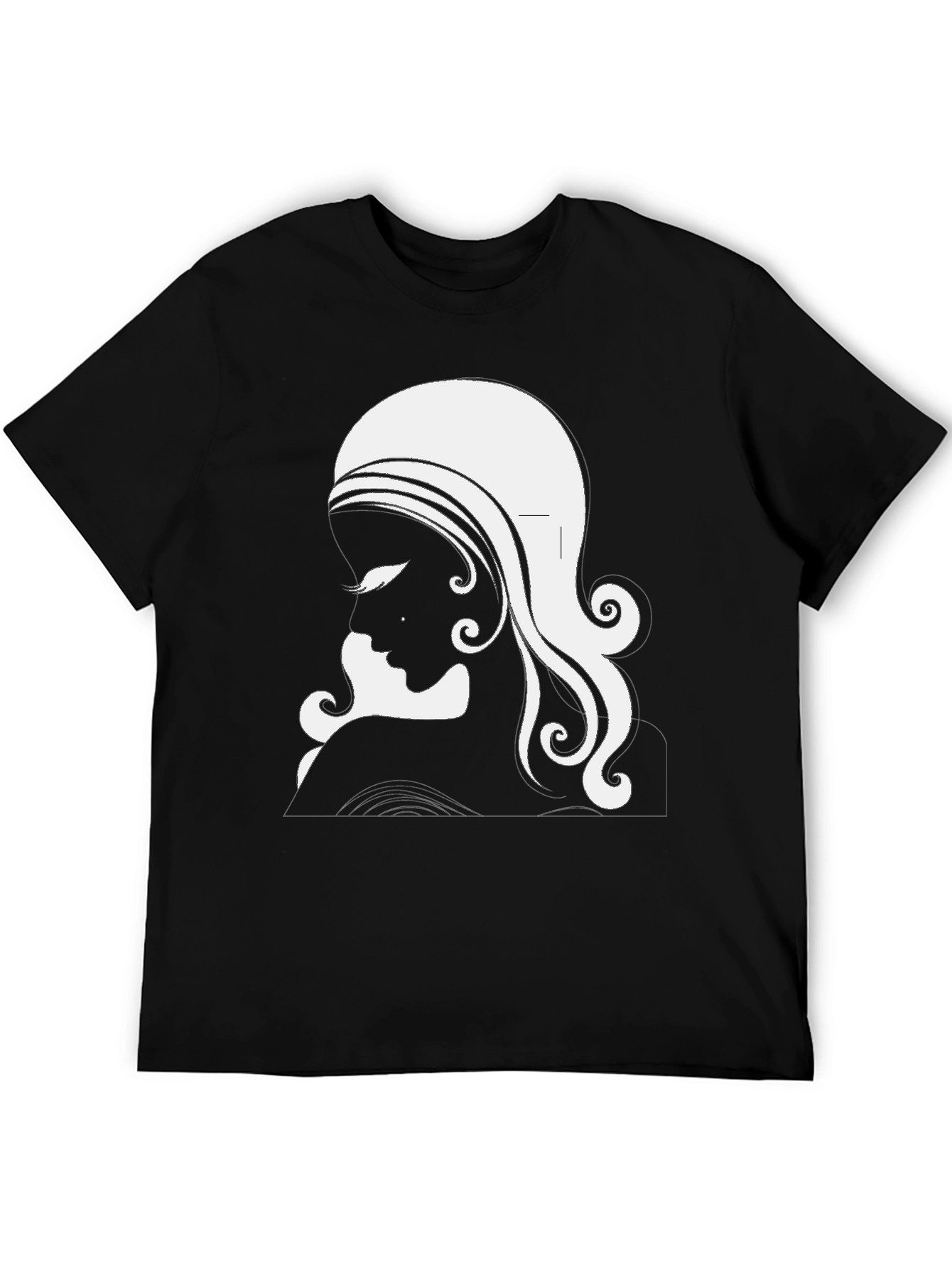 Elegant Woman Silhouette Black Tee