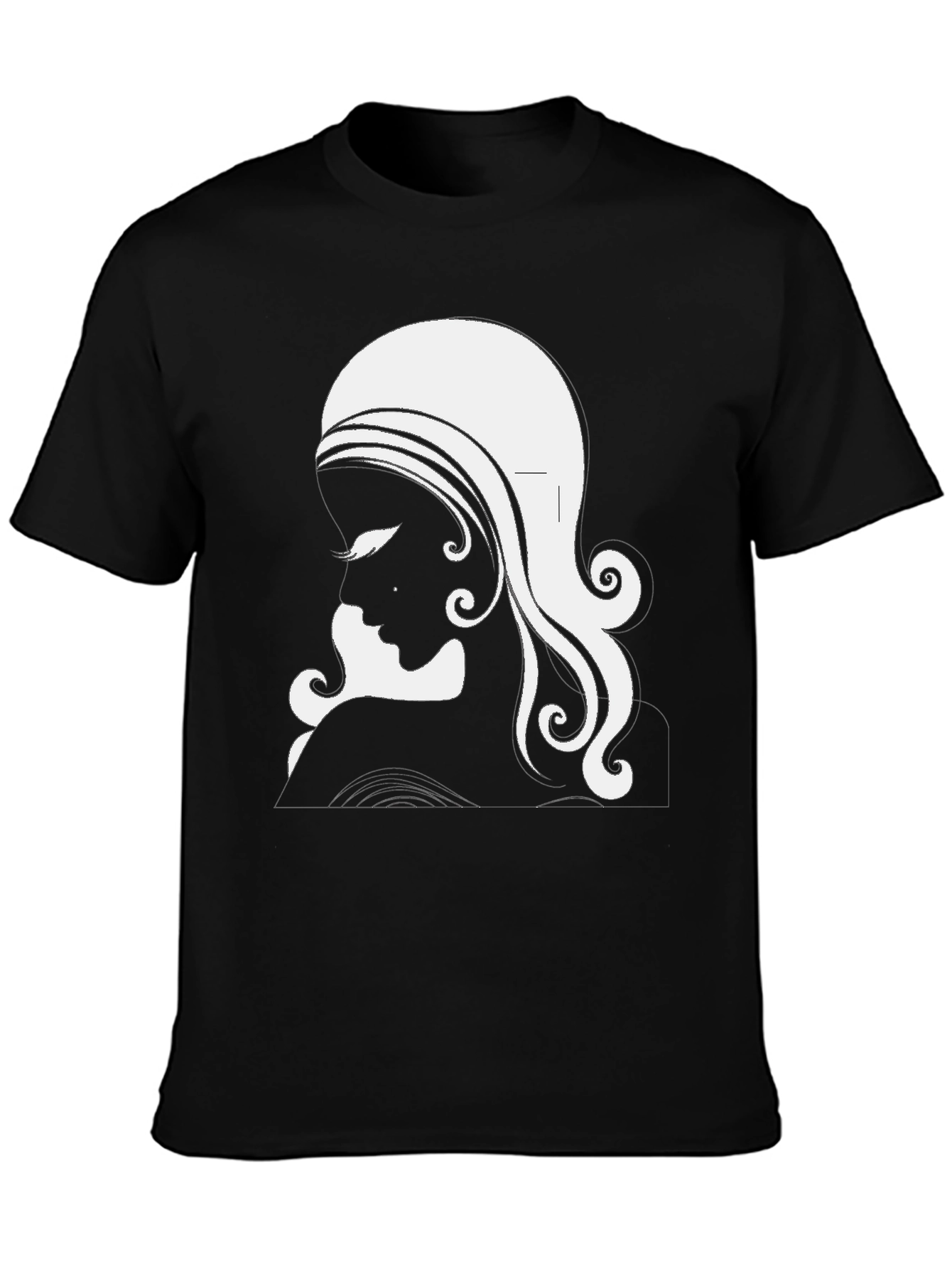 Elegant Woman Silhouette Black Tee