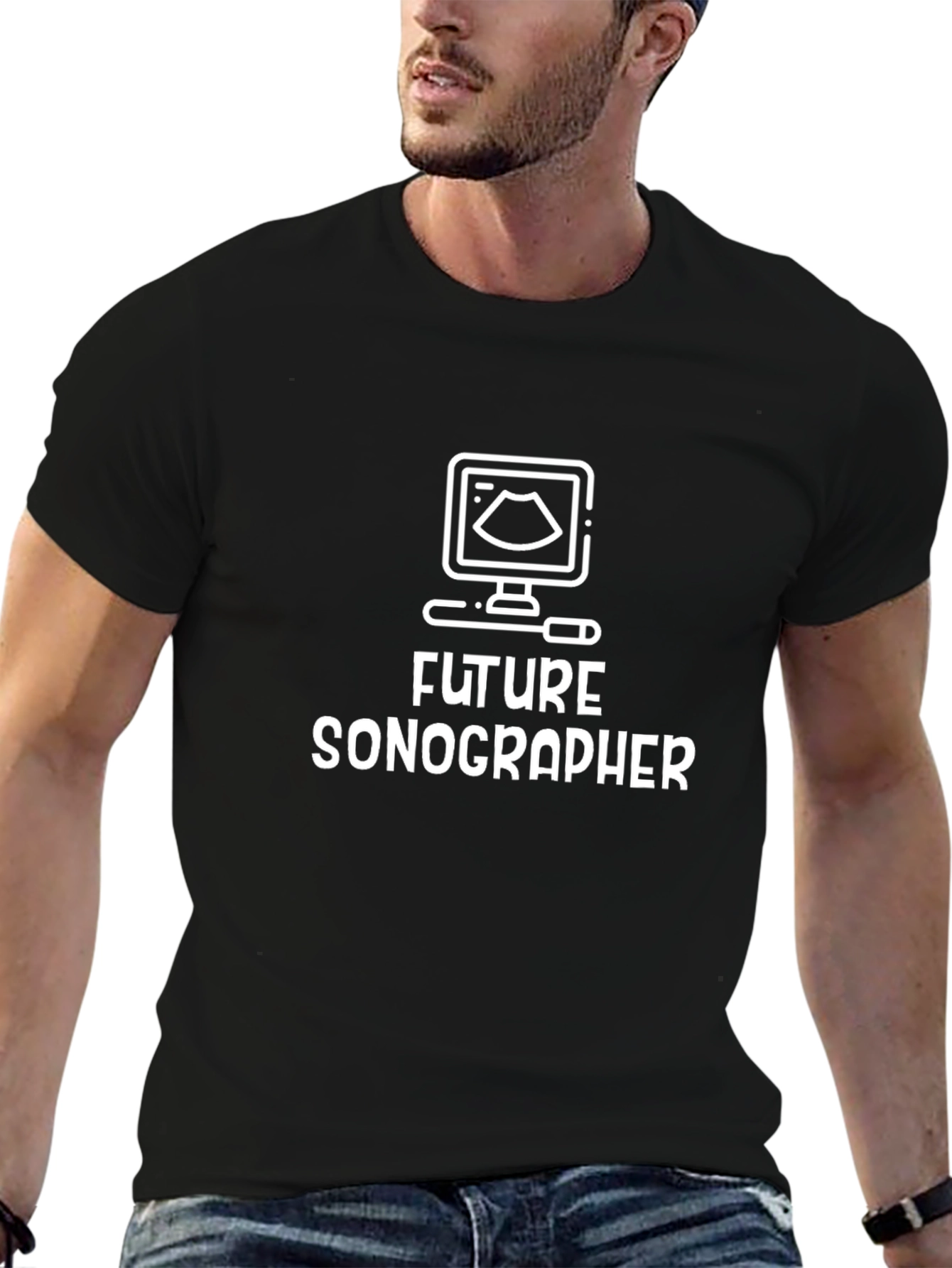 Future Sonographer Black T-Shirt - Ultrasound Design