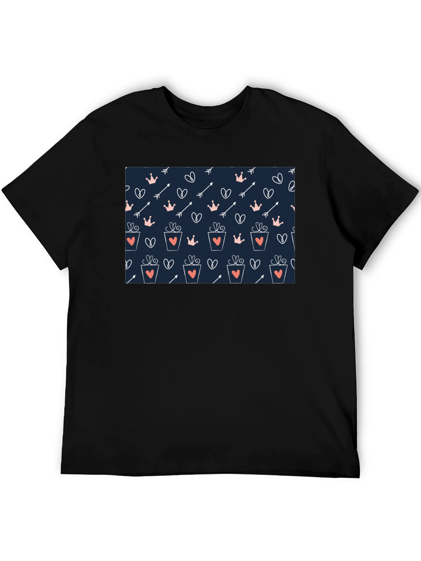 Love Patterned Graphic Tee - Black