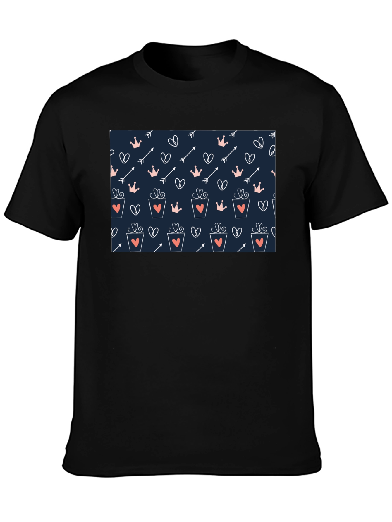 Love Patterned Graphic Tee - Black