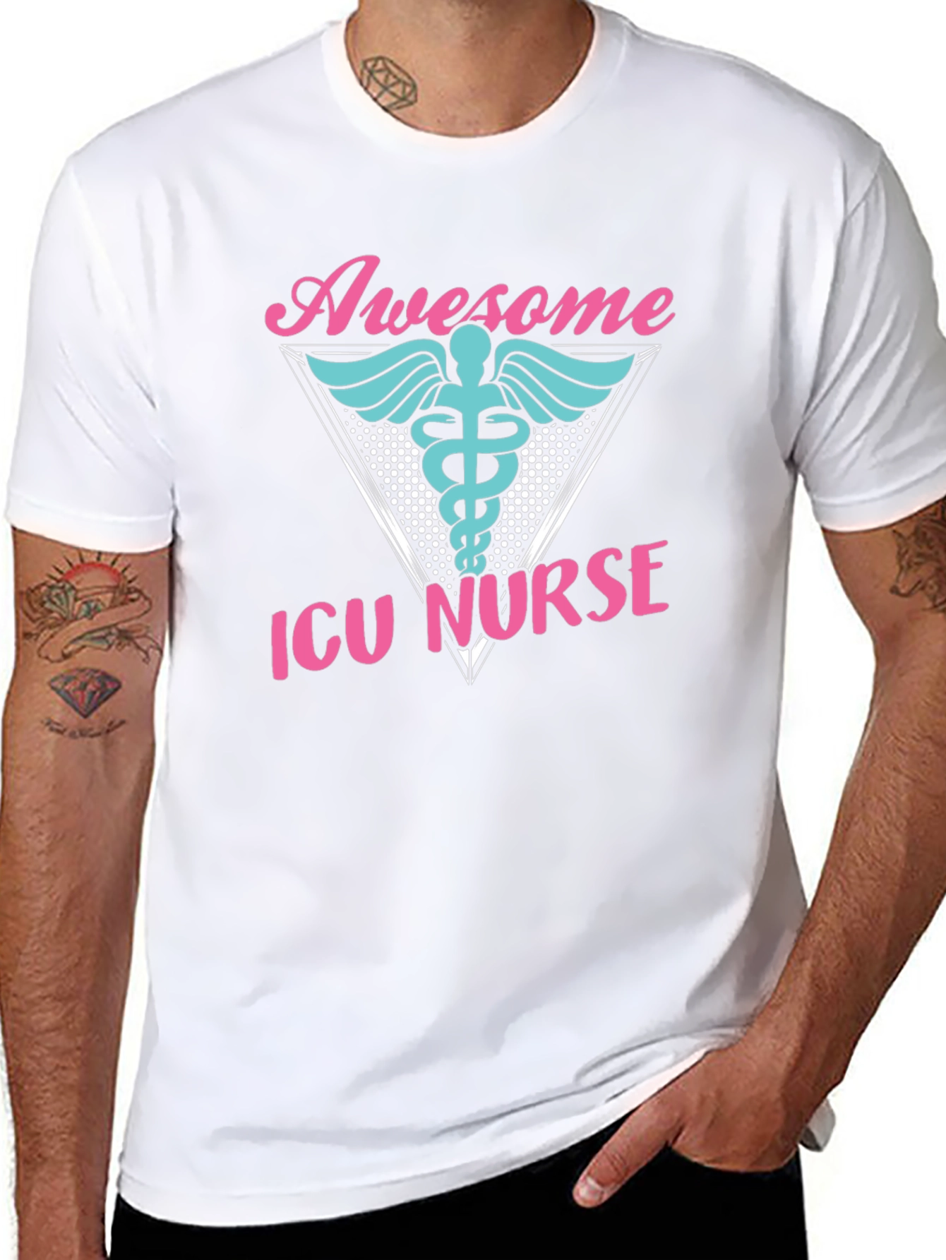 Awesome ICU Nurse Graphic T-Shirt