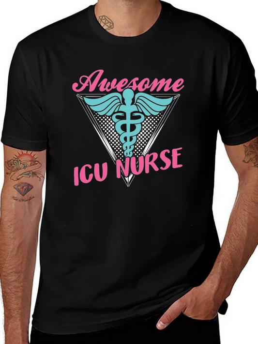 Awesome ICU Nurse Graphic T-Shirt