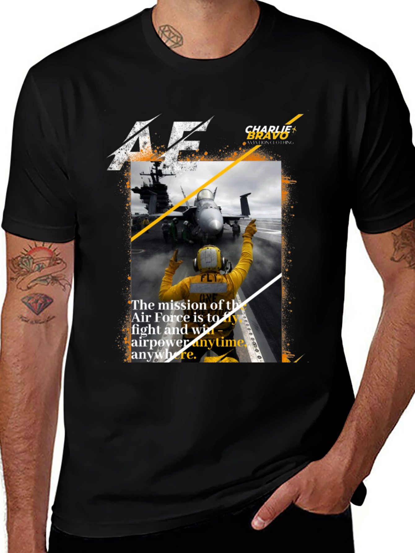 Air Force Mission Black Graphic Tee
