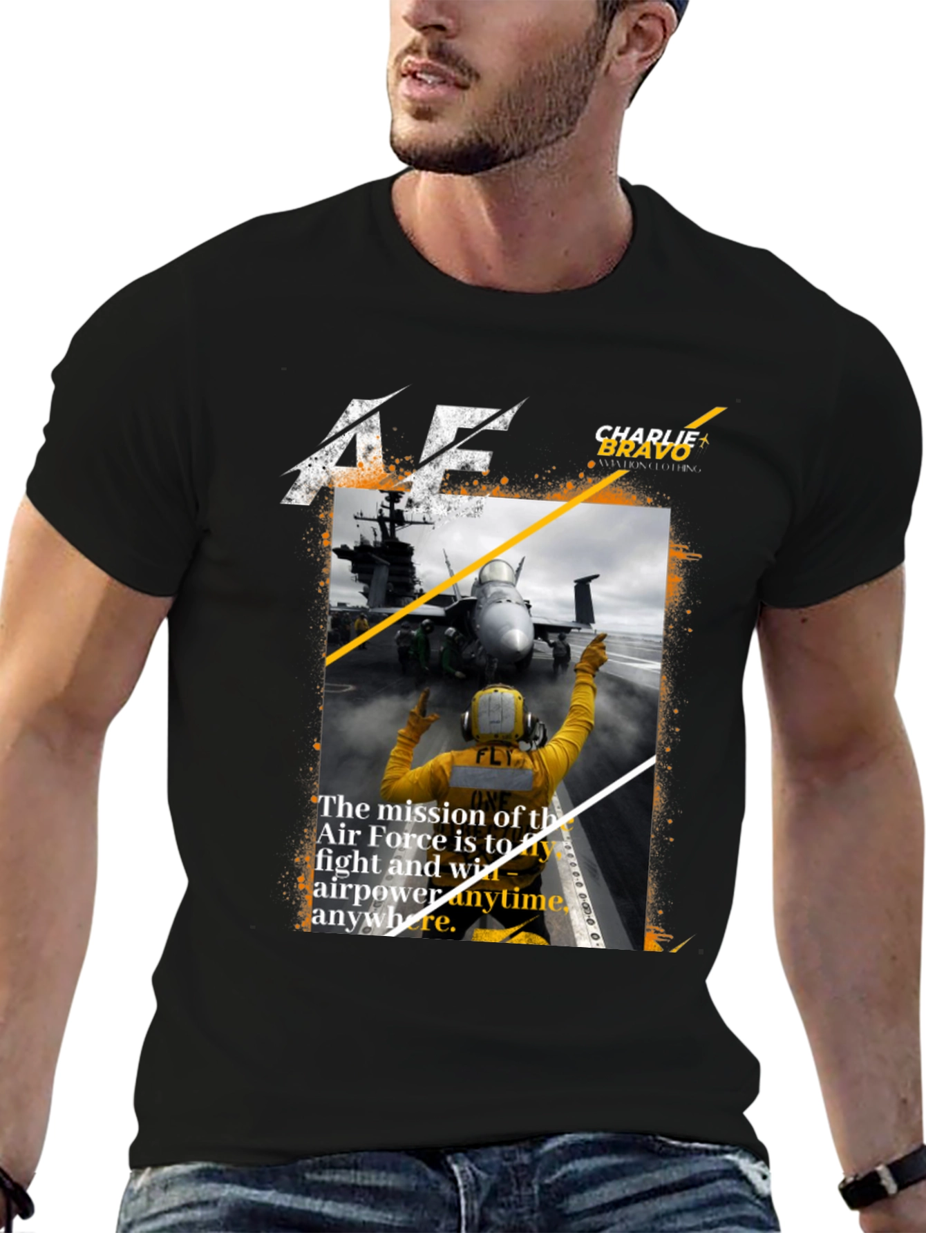 Air Force Mission Black Graphic Tee