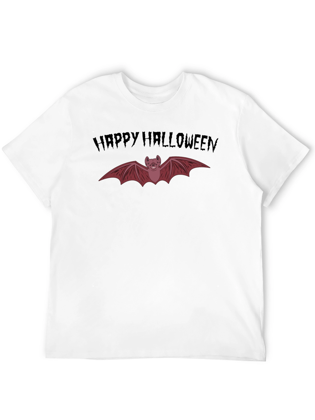 Happy Halloween Bat Graphic Tee - Spooky Season Shirt