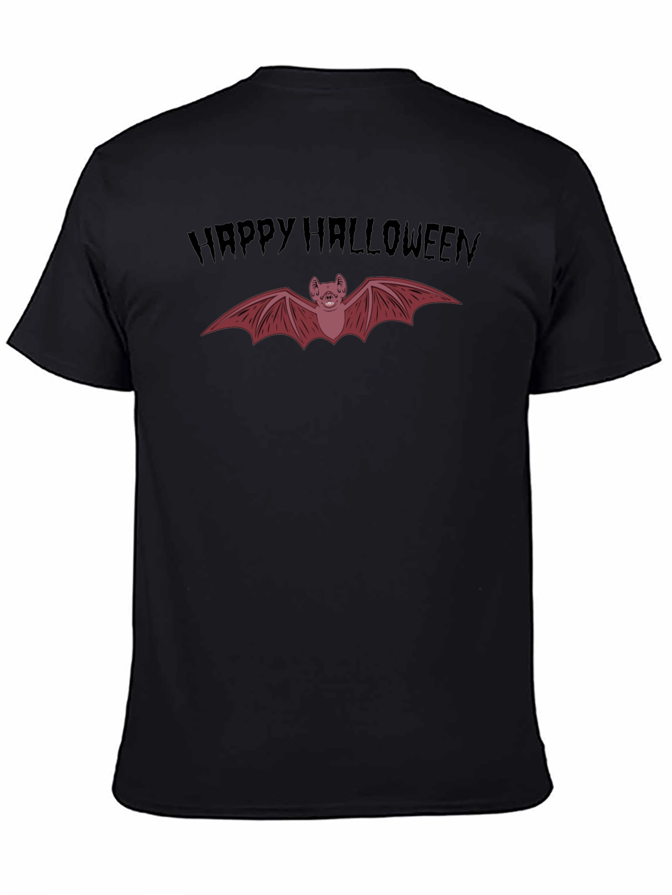Happy Halloween Bat Graphic Tee - Spooky Season Shirt