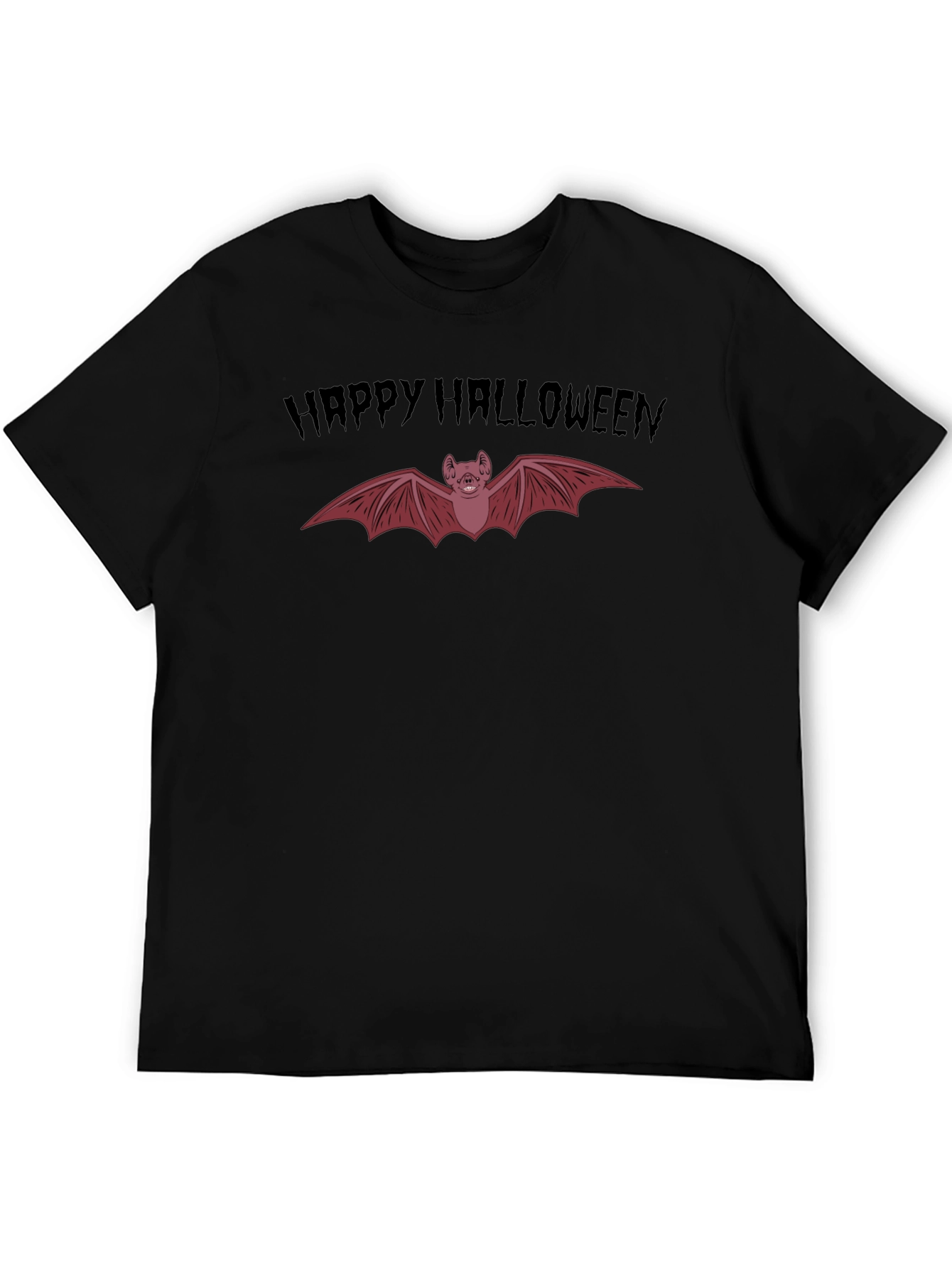 Happy Halloween Bat Graphic Tee - Spooky Season Shirt
