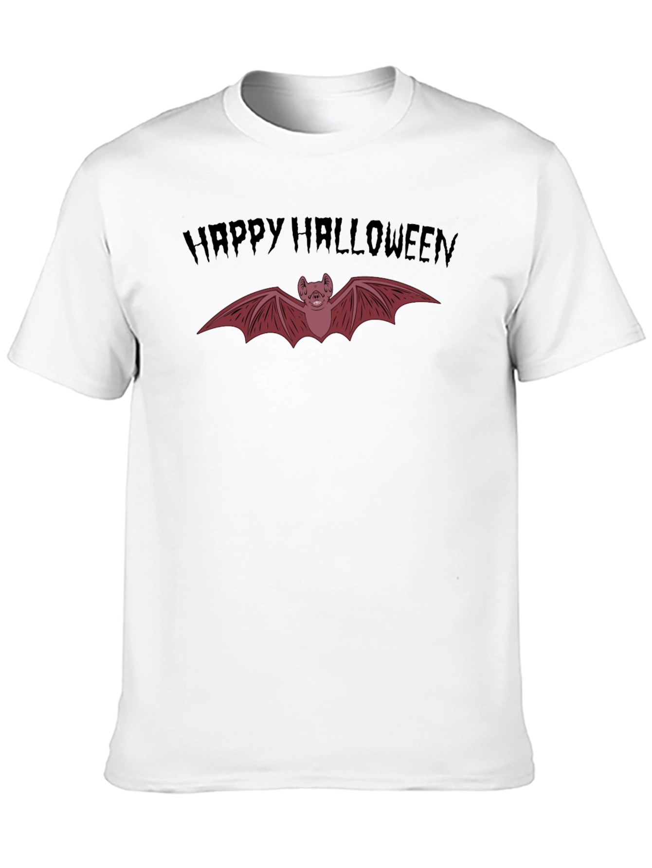 Happy Halloween Bat Graphic Tee - Spooky Season Shirt