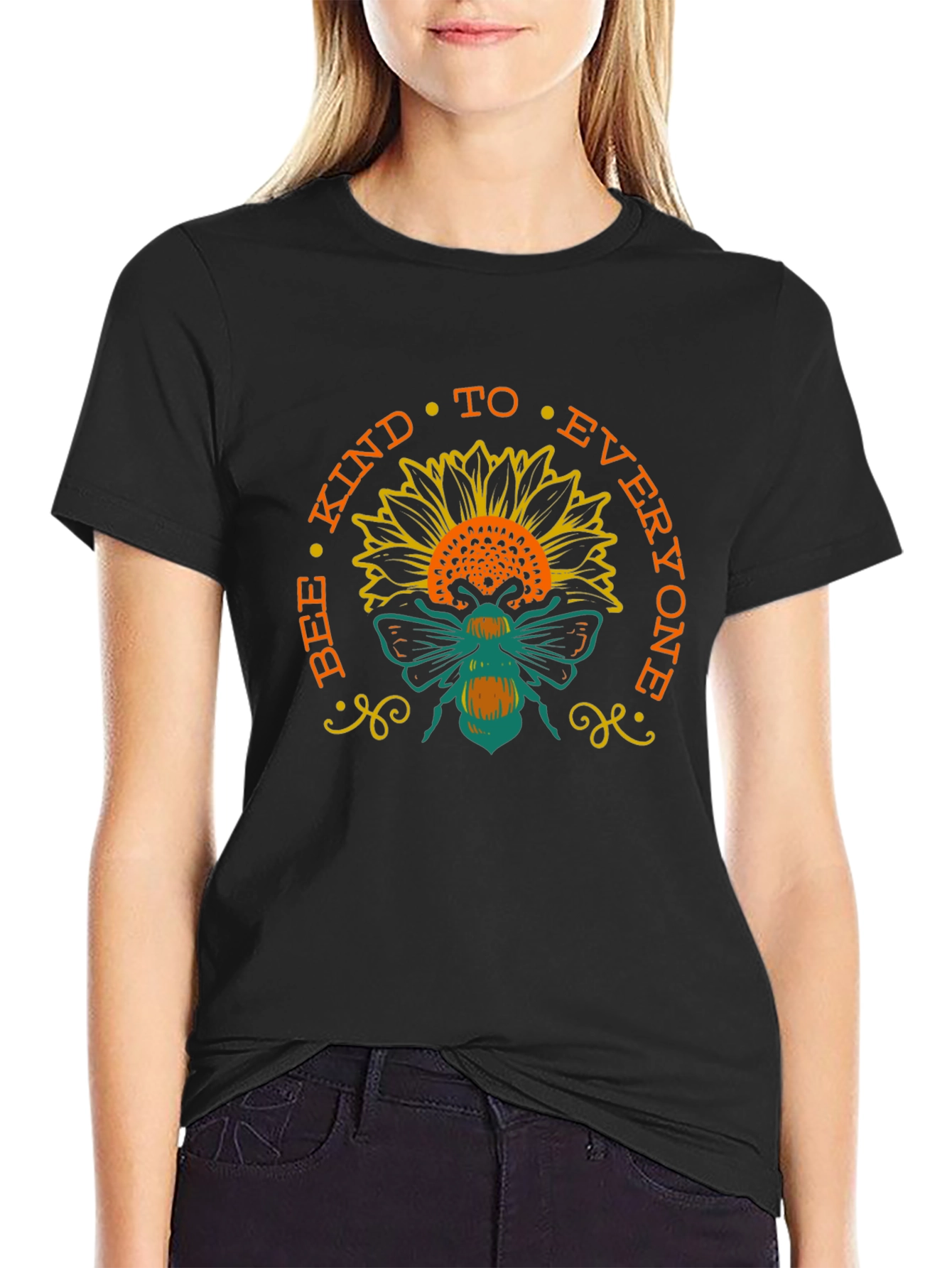 Bee Kind Sunflower T-Shirt - Positive Message Tee