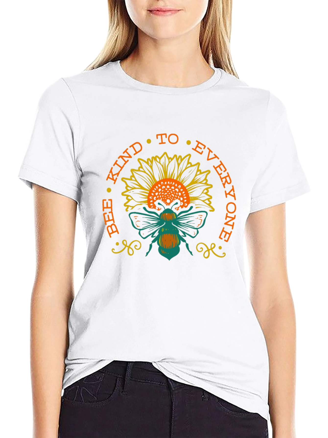 Bee Kind Sunflower T-Shirt - Positive Message Tee