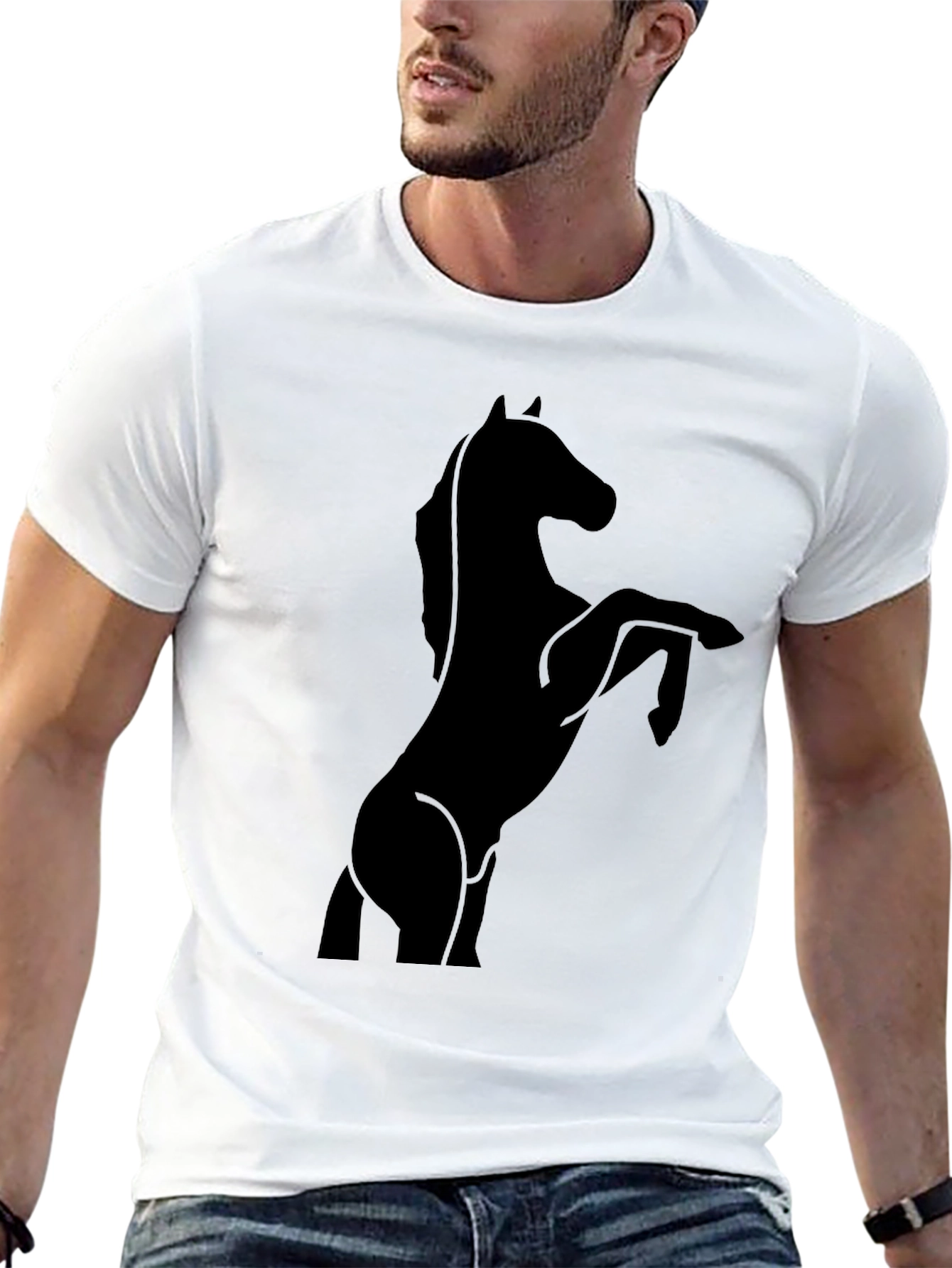 Black Horse Silhouette Graphic T-Shirt