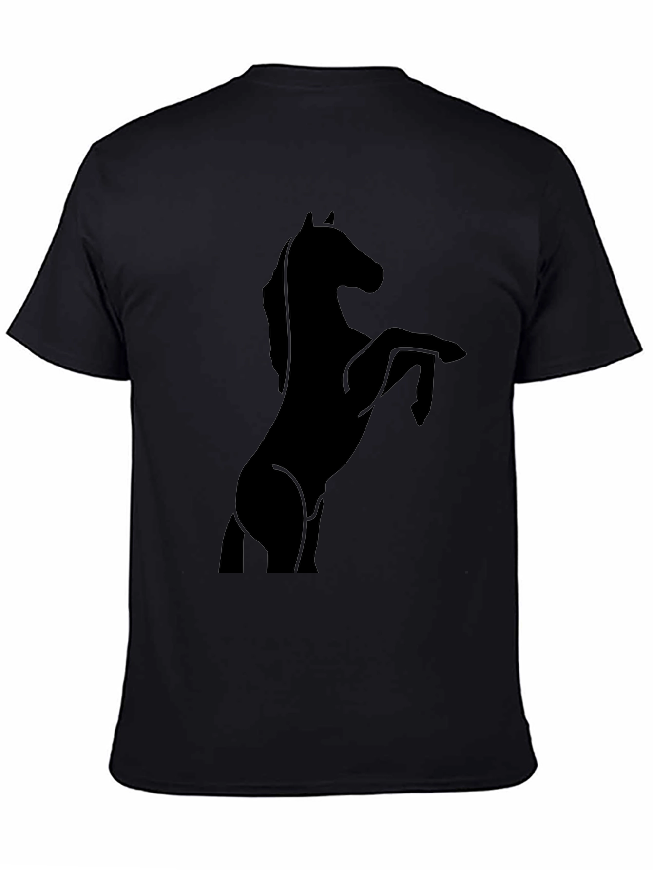 Black Horse Silhouette Graphic T-Shirt