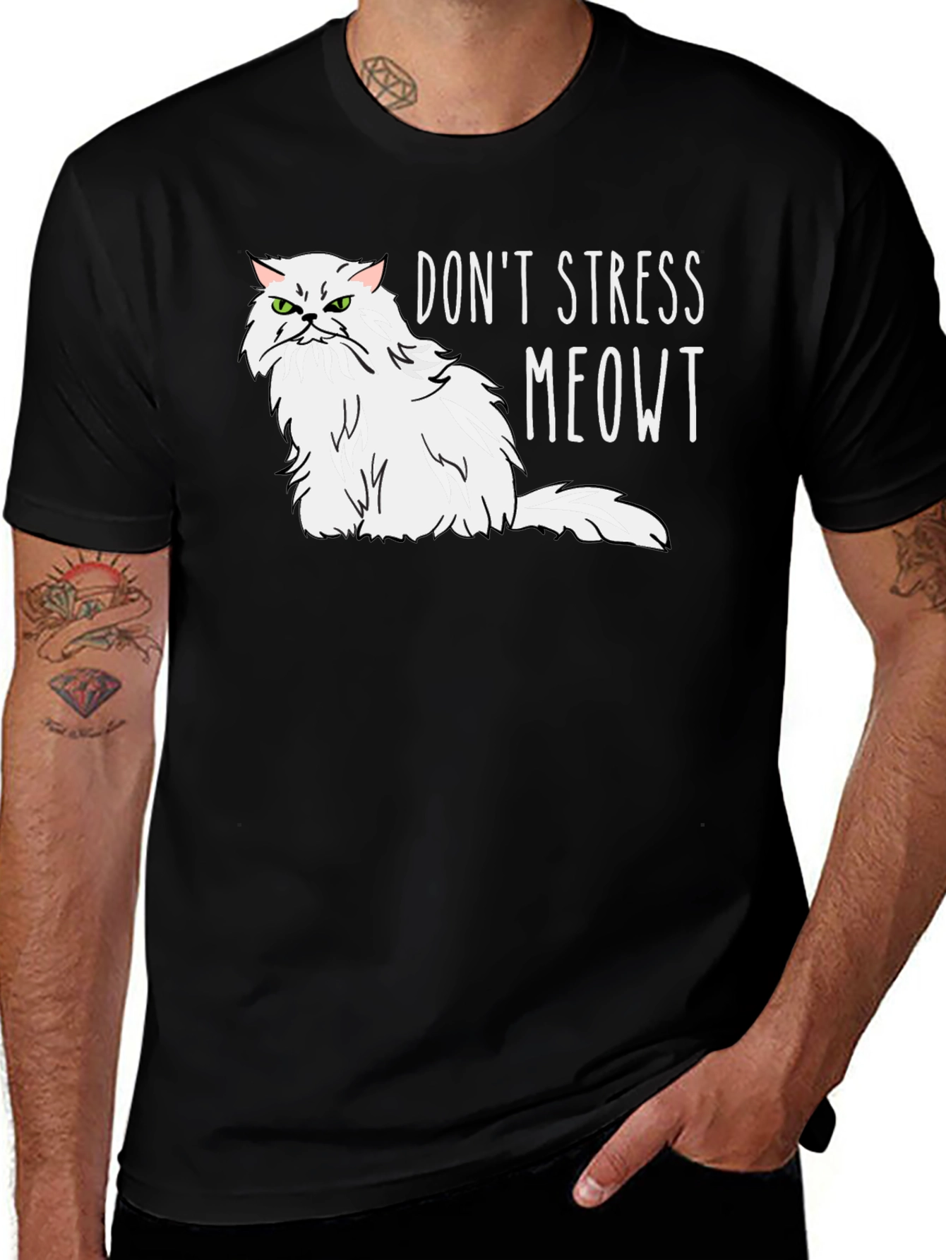 Dont Stress Meowt Cat Graphic T-Shirt
