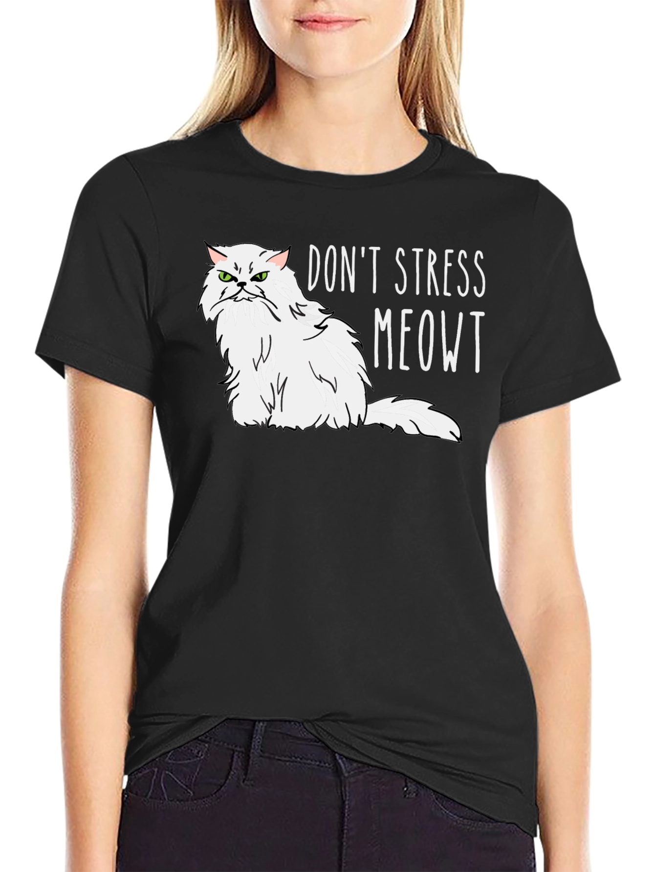 Dont Stress Meowt Cat Graphic T-Shirt