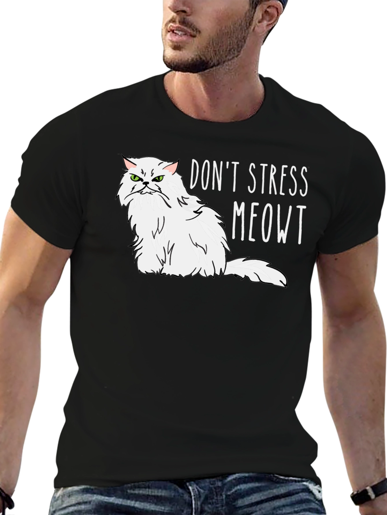 Dont Stress Meowt Cat Graphic T-Shirt