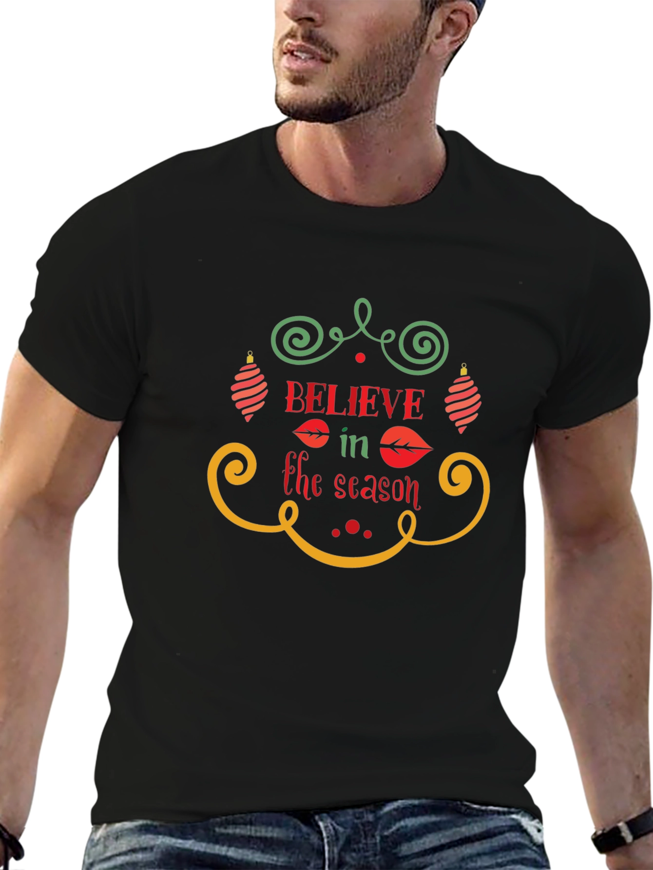 Believe in the Season Christmas Holiday Graphic T-Shirt