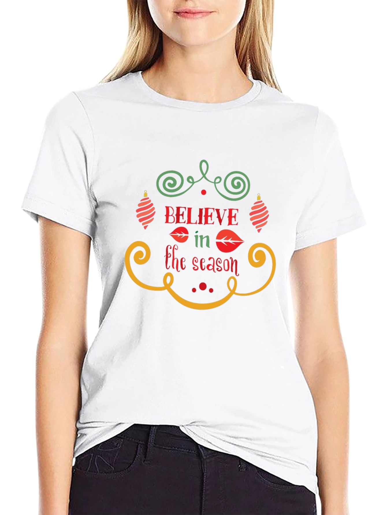 Believe in the Season Christmas Holiday Graphic T-Shirt