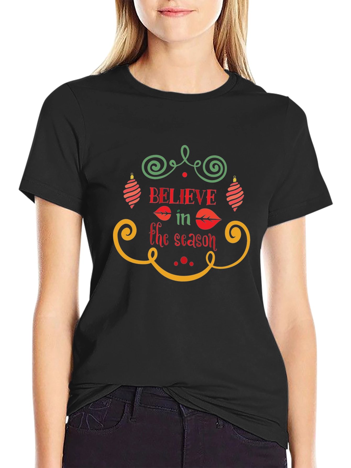 Believe in the Season Christmas Holiday Graphic T-Shirt