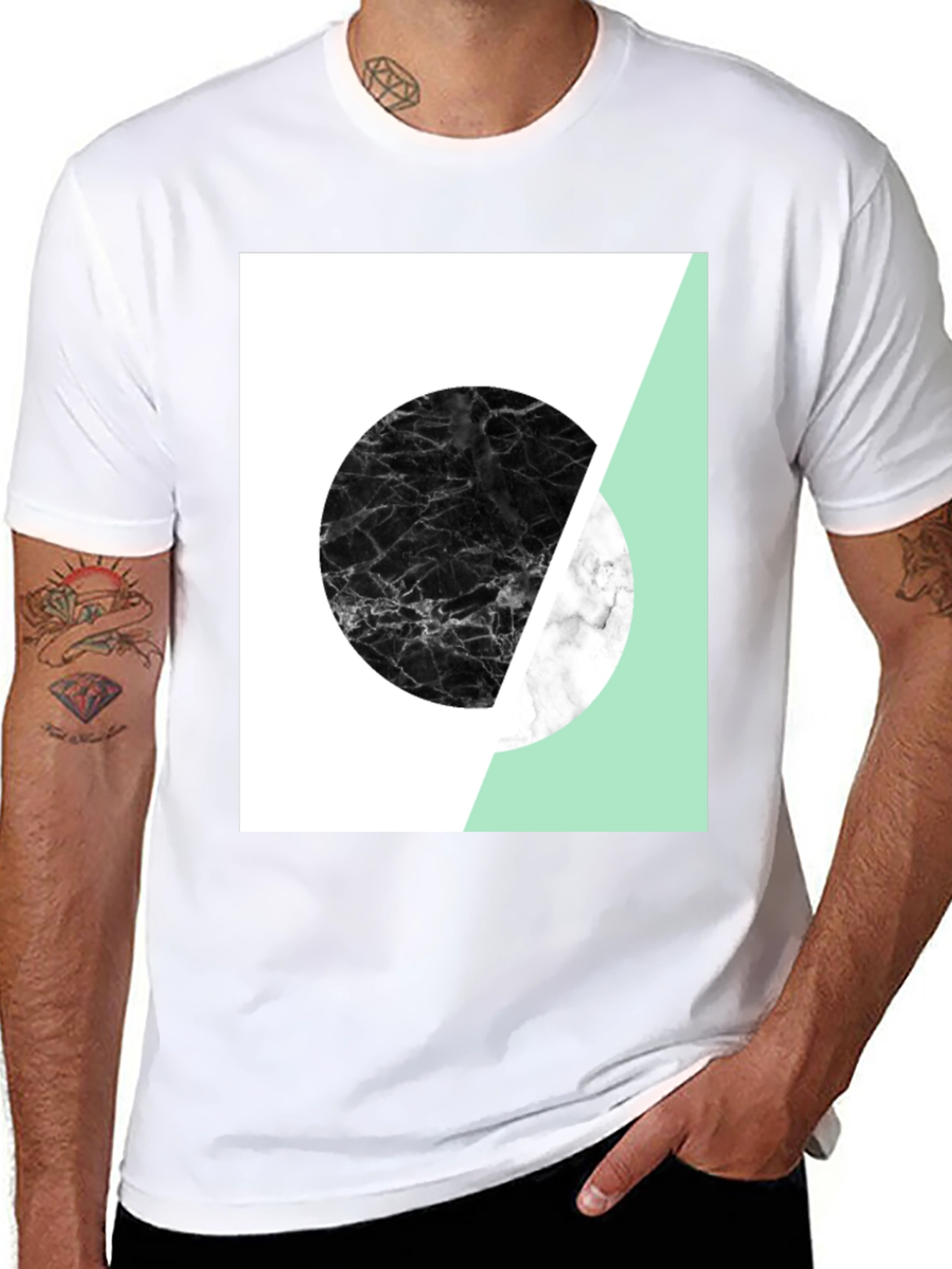 Abstract Graphic Print Tee - Modern Style