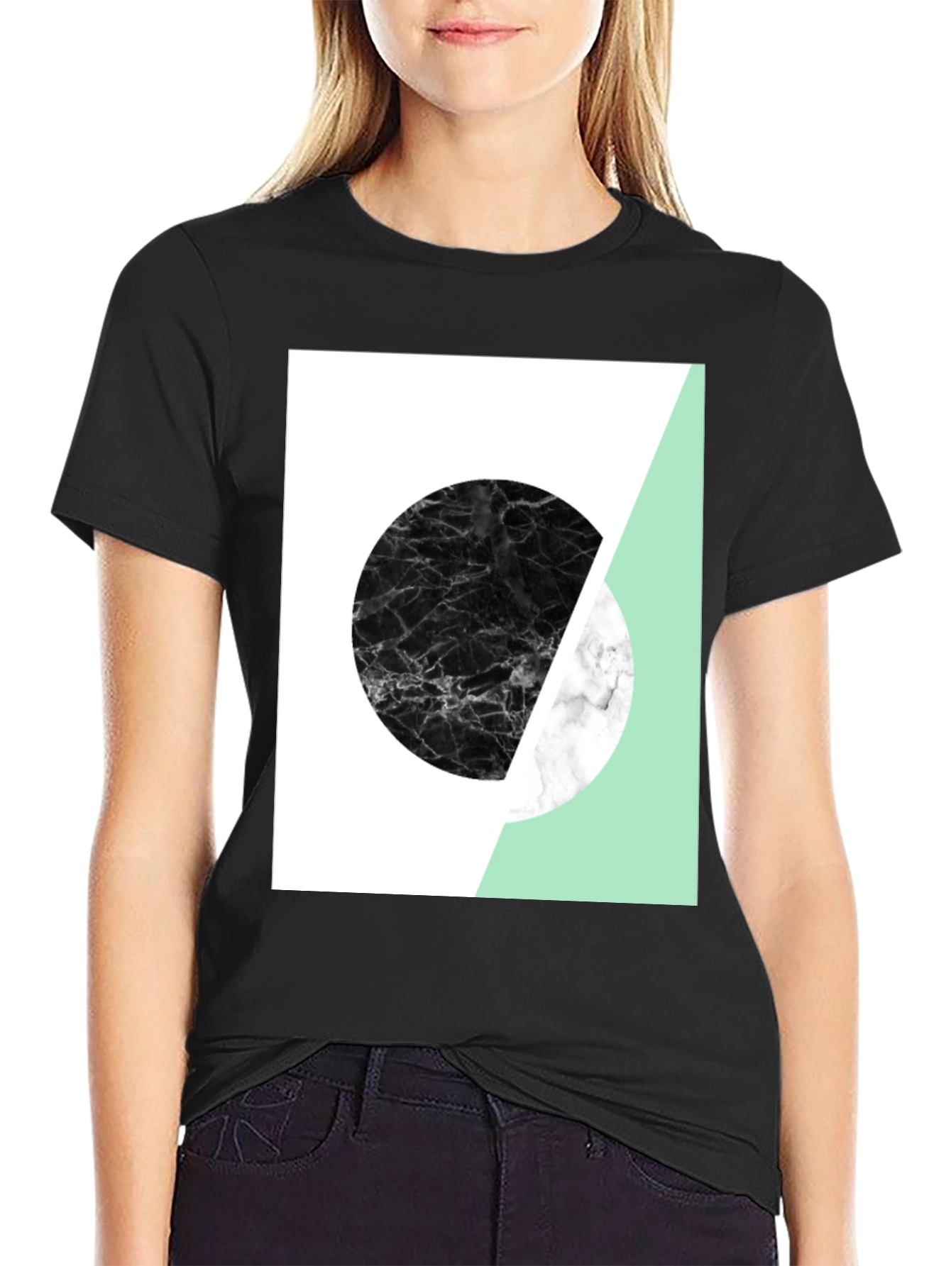 Abstract Graphic Print Tee - Modern Style