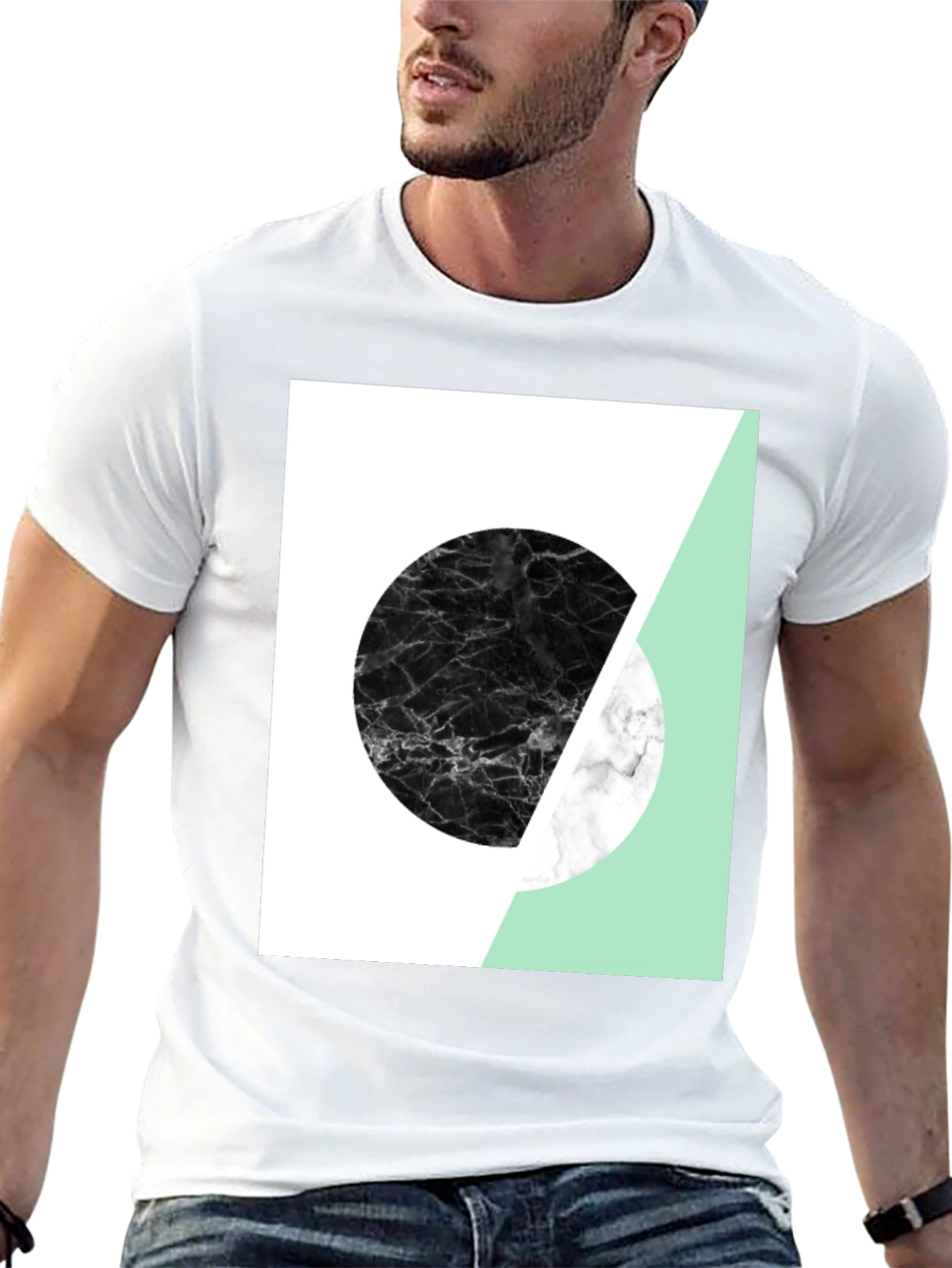 Abstract Graphic Print Tee - Modern Style