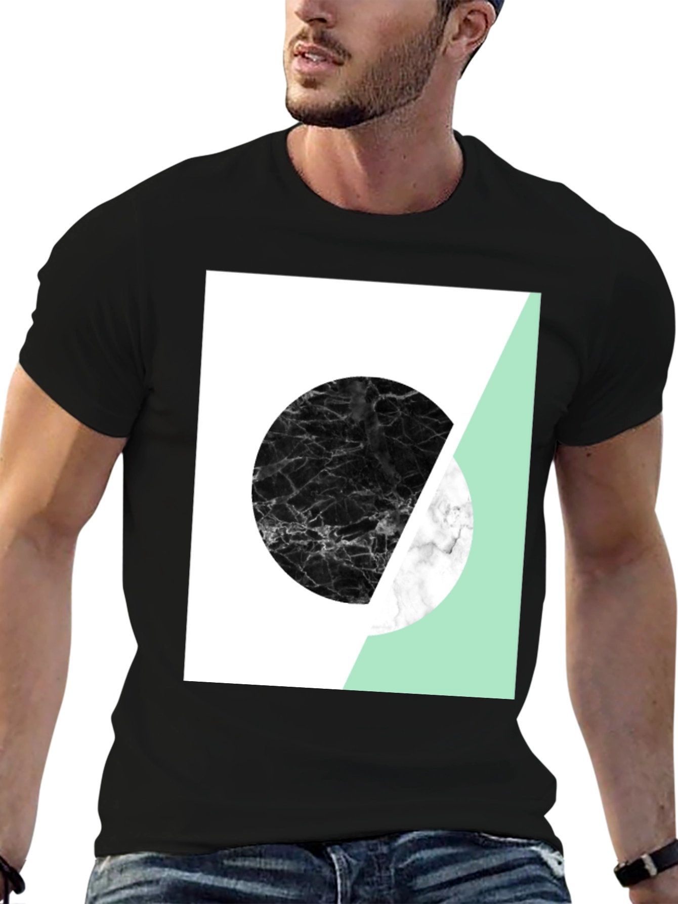 Abstract Graphic Print Tee - Modern Style