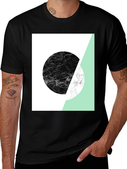 Abstract Graphic Print Tee - Modern Style