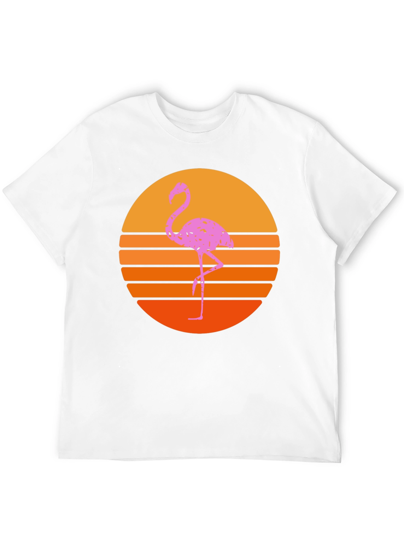 Retro Flamingo Sunset T-Shirt - Black