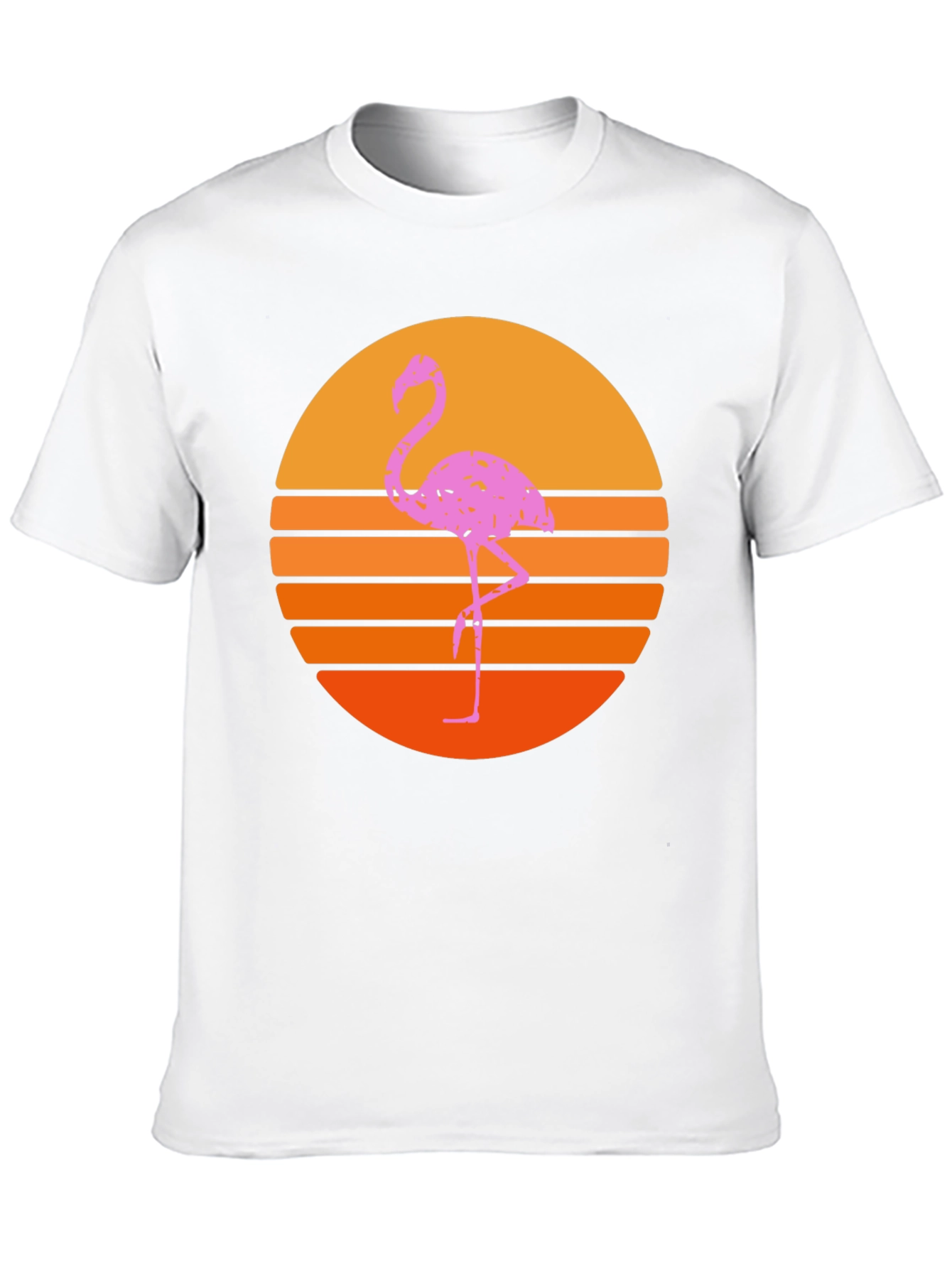 Retro Flamingo Sunset T-Shirt - Black