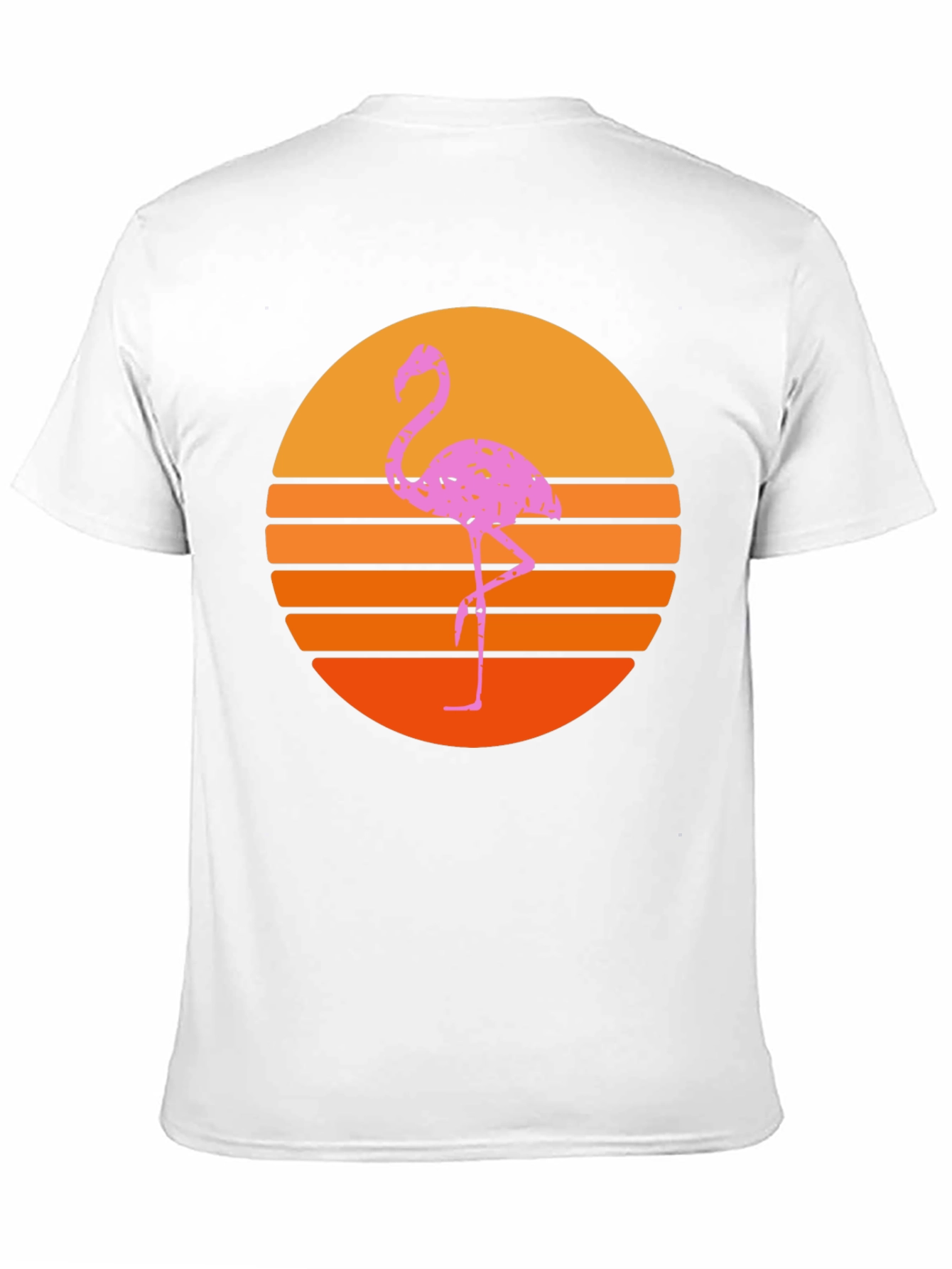 Retro Flamingo Sunset T-Shirt - Black