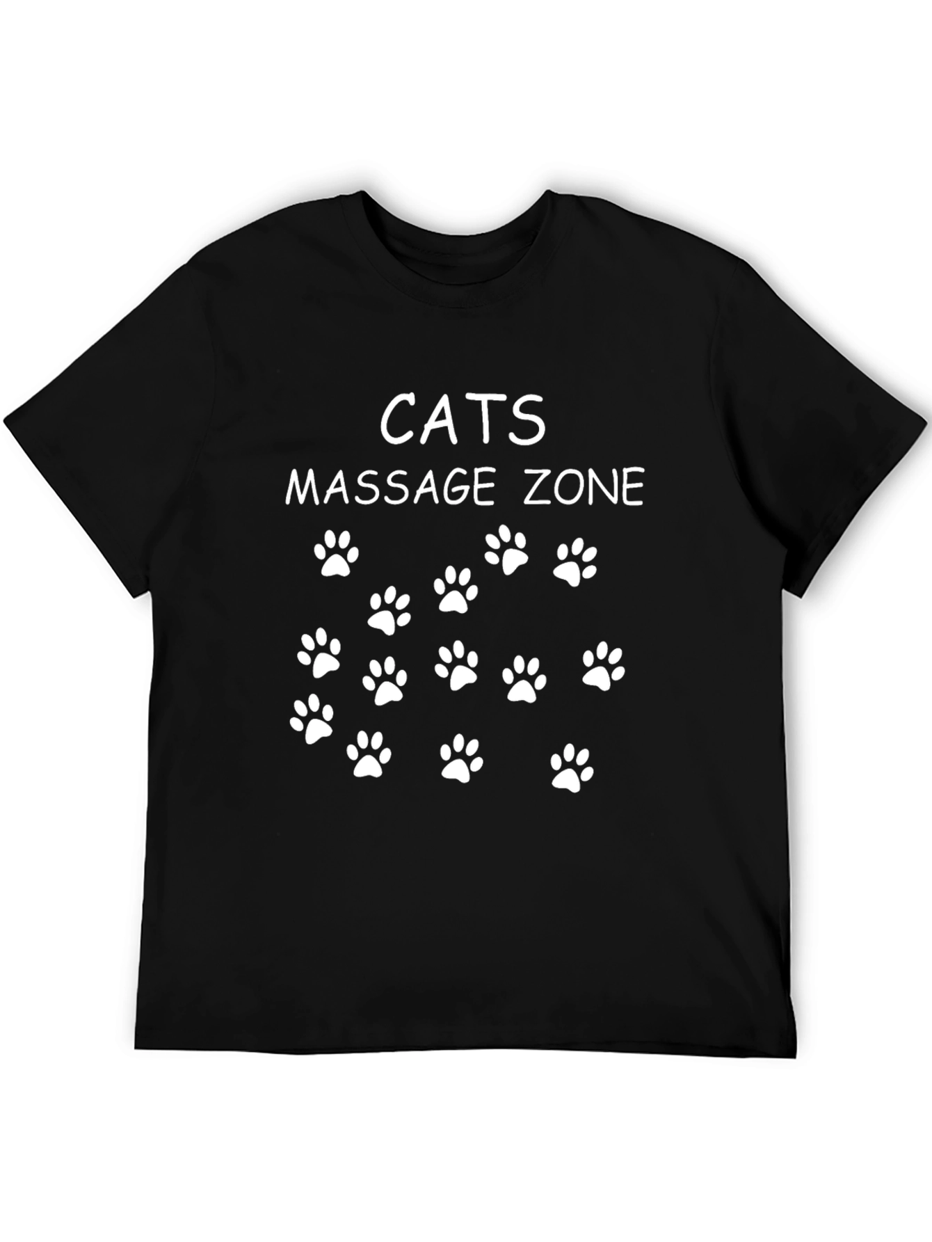Cats Massage Zone T-Shirt - Paw Print Funny Tee