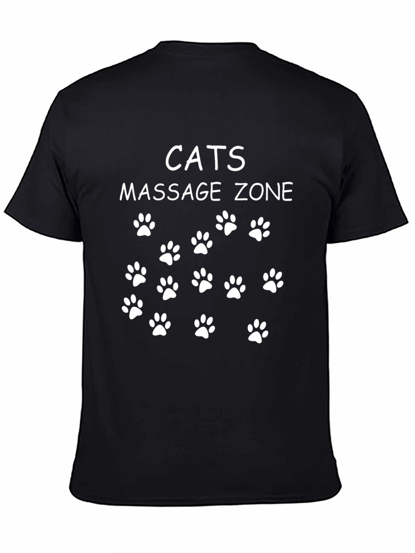 Cats Massage Zone T-Shirt - Paw Print Funny Tee