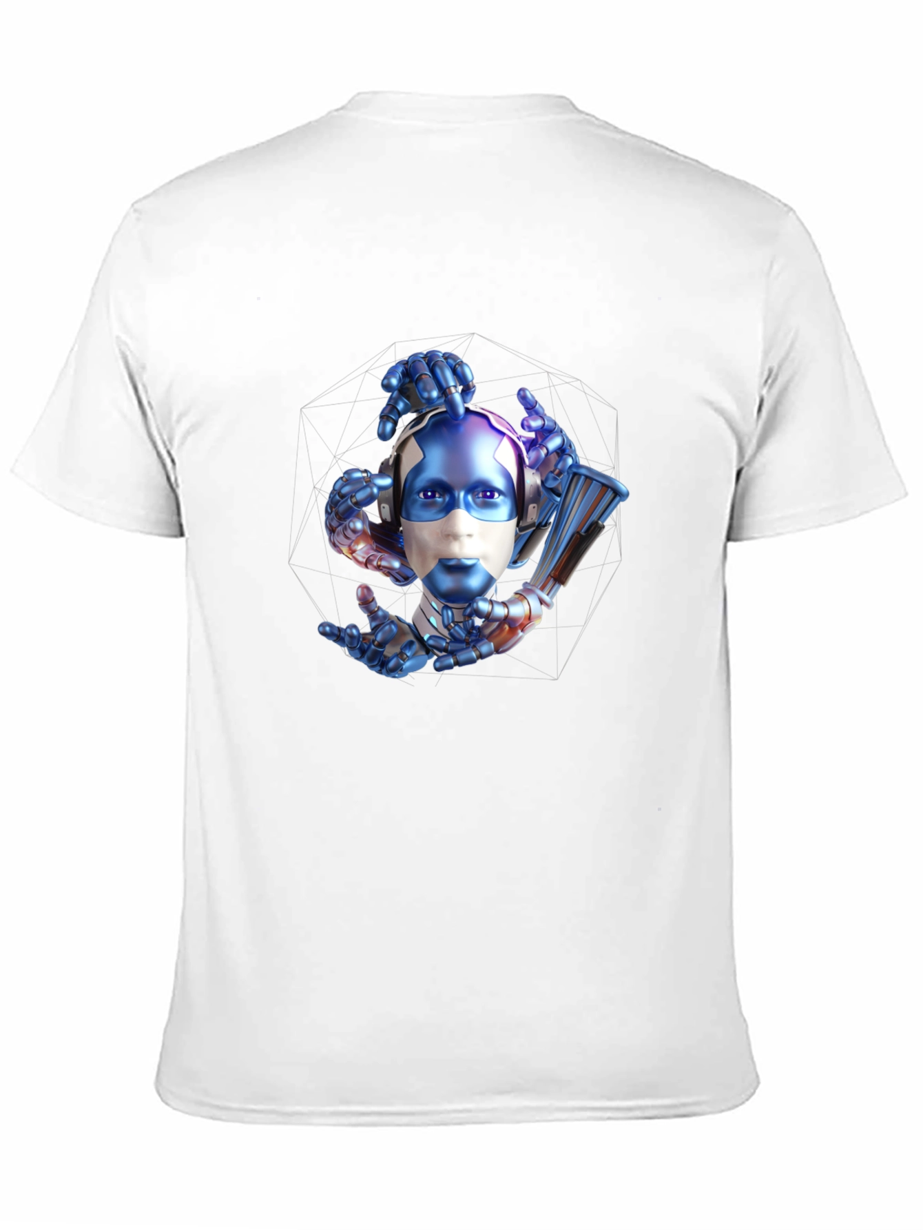 Cyberpunk Robot Head Graphic T-Shirt