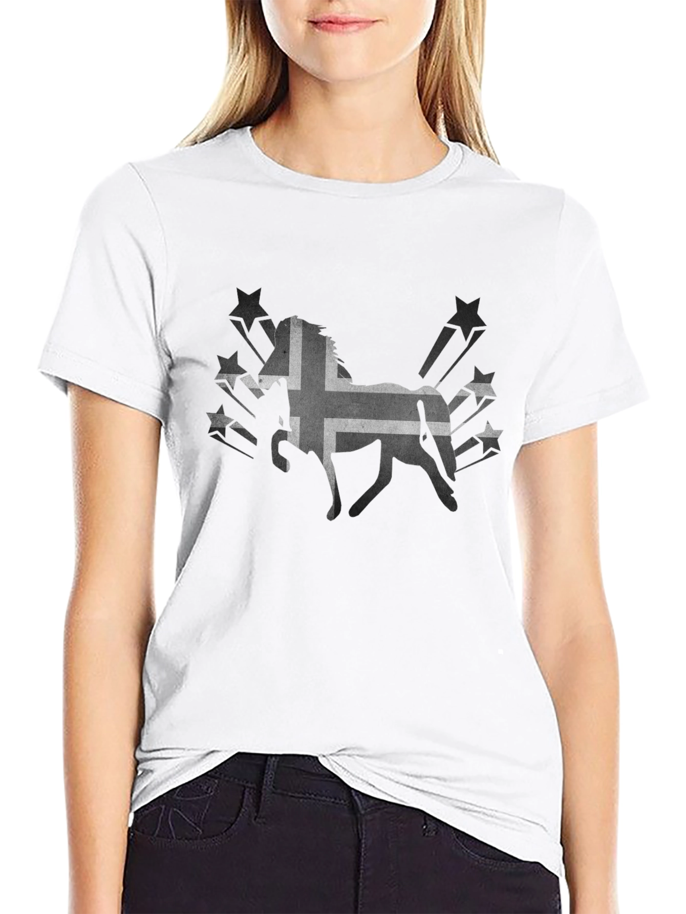 Icelandic Horse Tee - Black Graphic T-Shirt