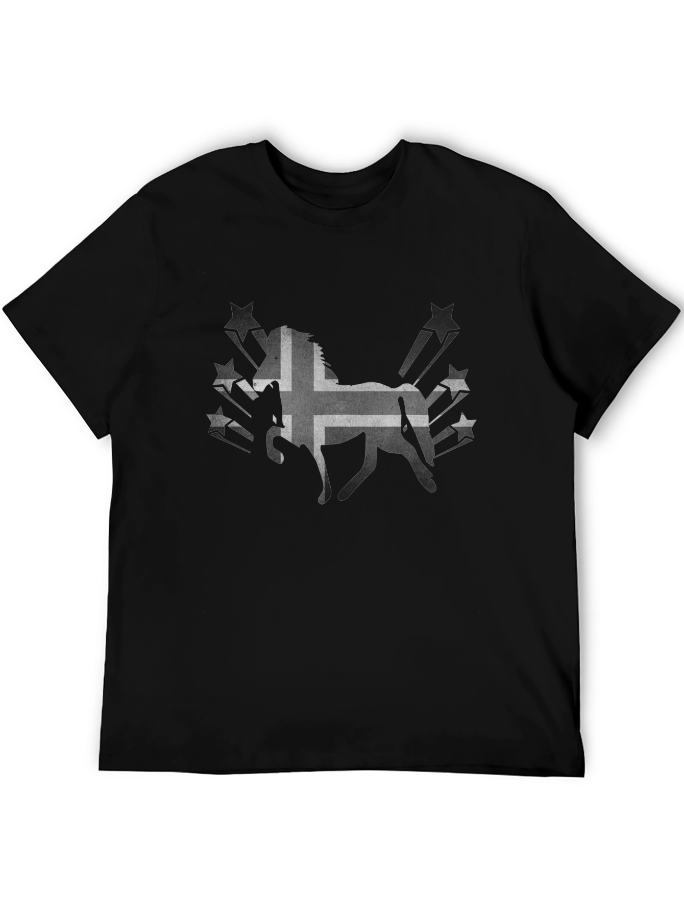 Icelandic Horse Tee - Black Graphic T-Shirt