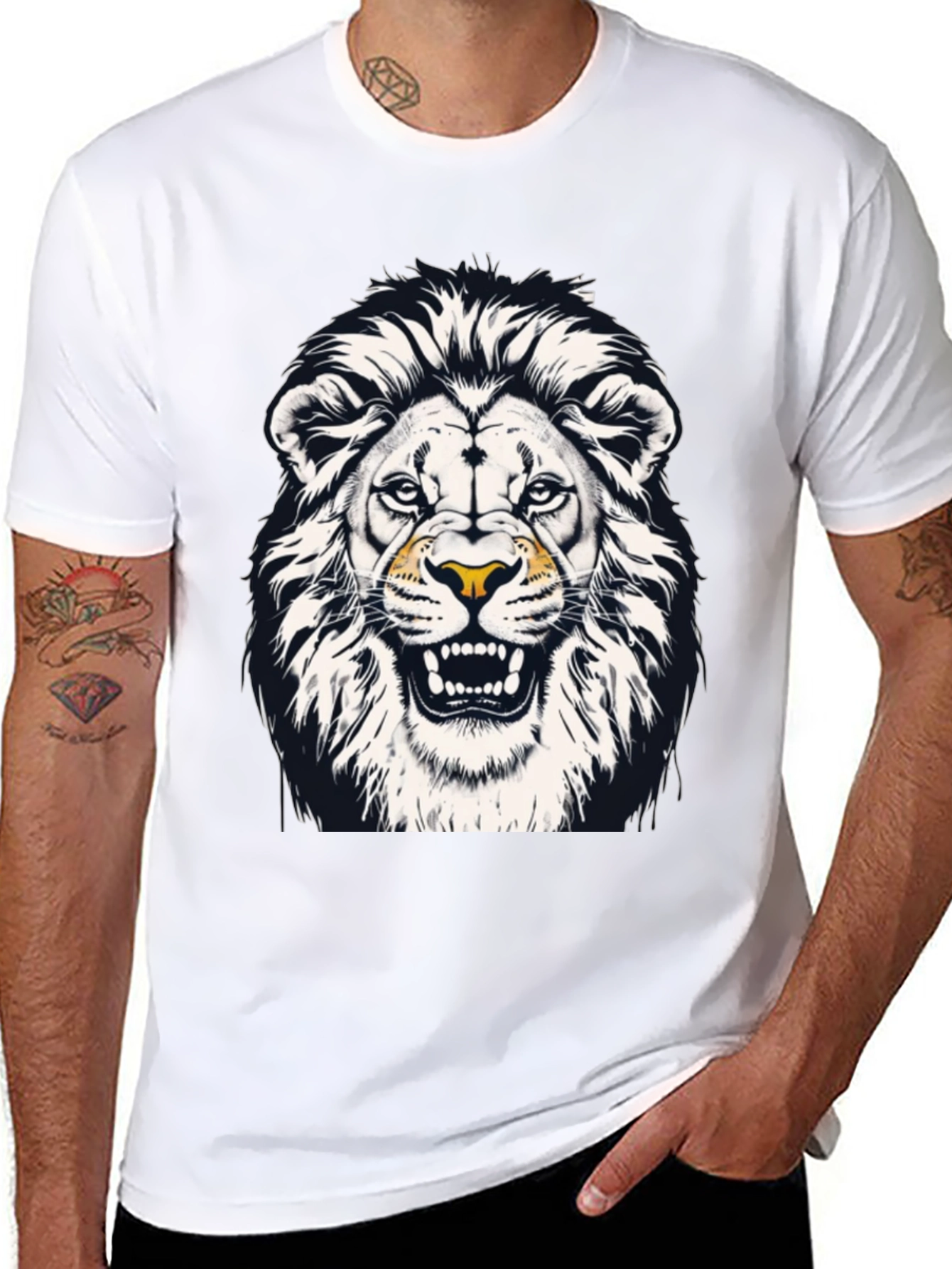 Lion Graphic Black T-Shirt - Mens Fashion Tee