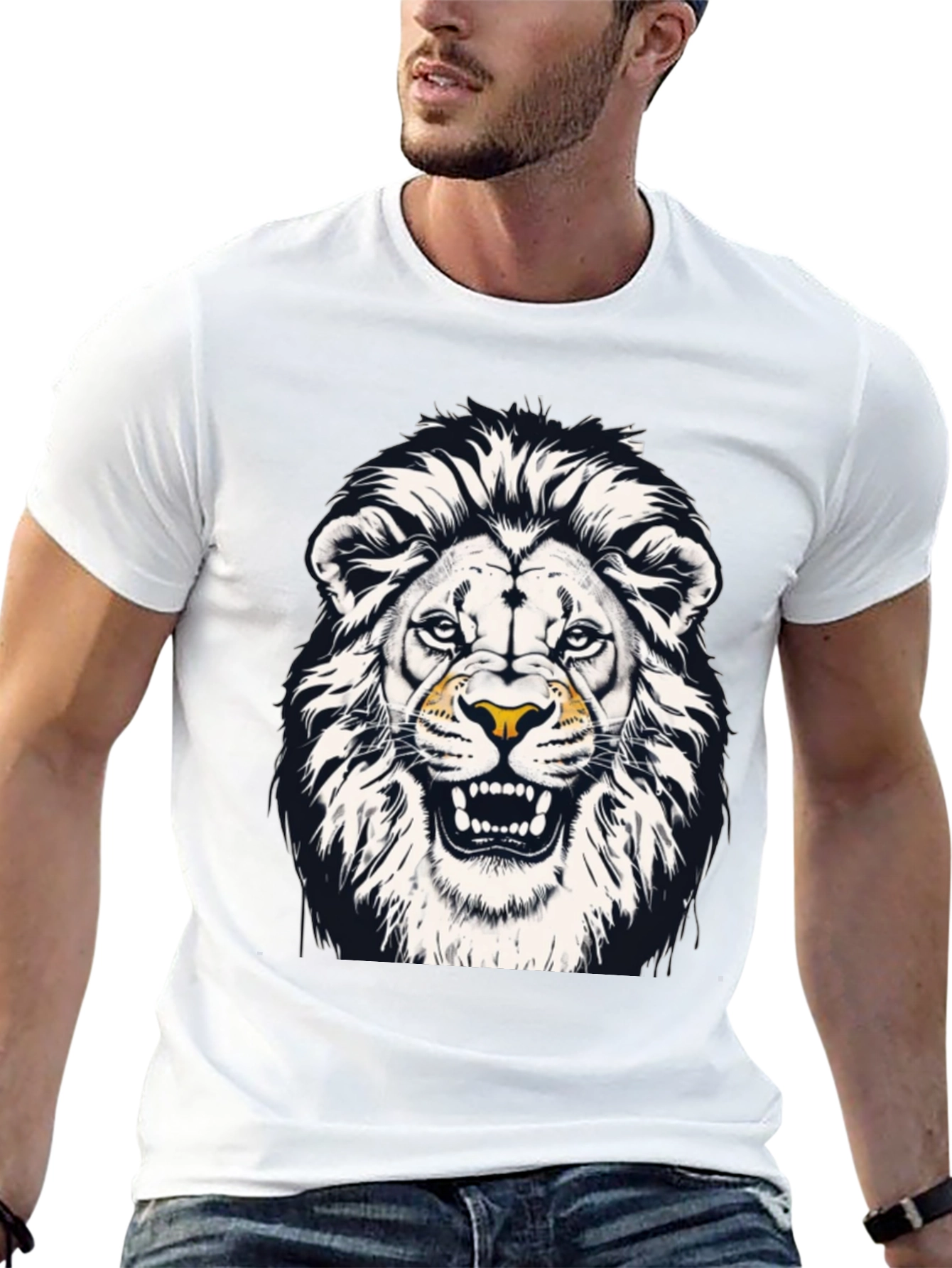 Lion Graphic Black T-Shirt - Mens Fashion Tee