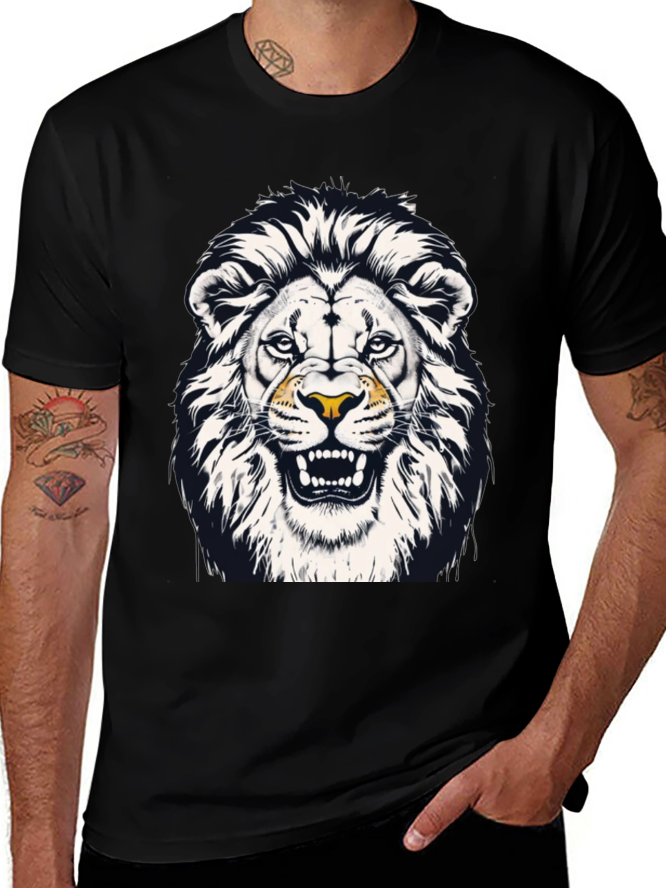Lion Graphic Black T-Shirt - Mens Fashion Tee