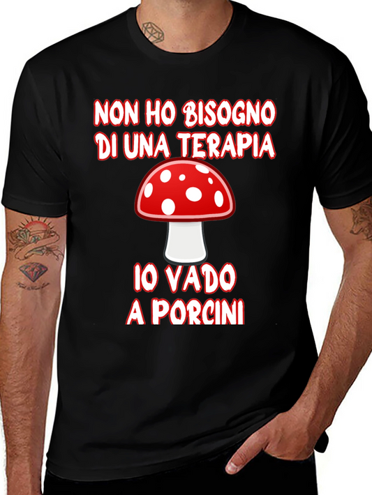 Mushroom Hunting Therapy Graphic T-Shirt
