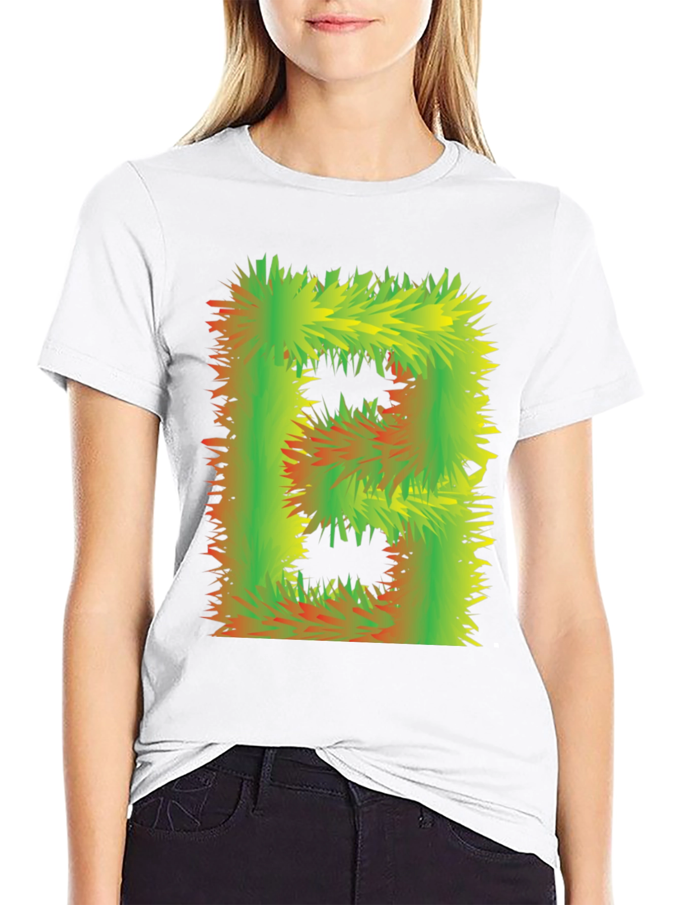 Abstract Furry Letter T-Shirt